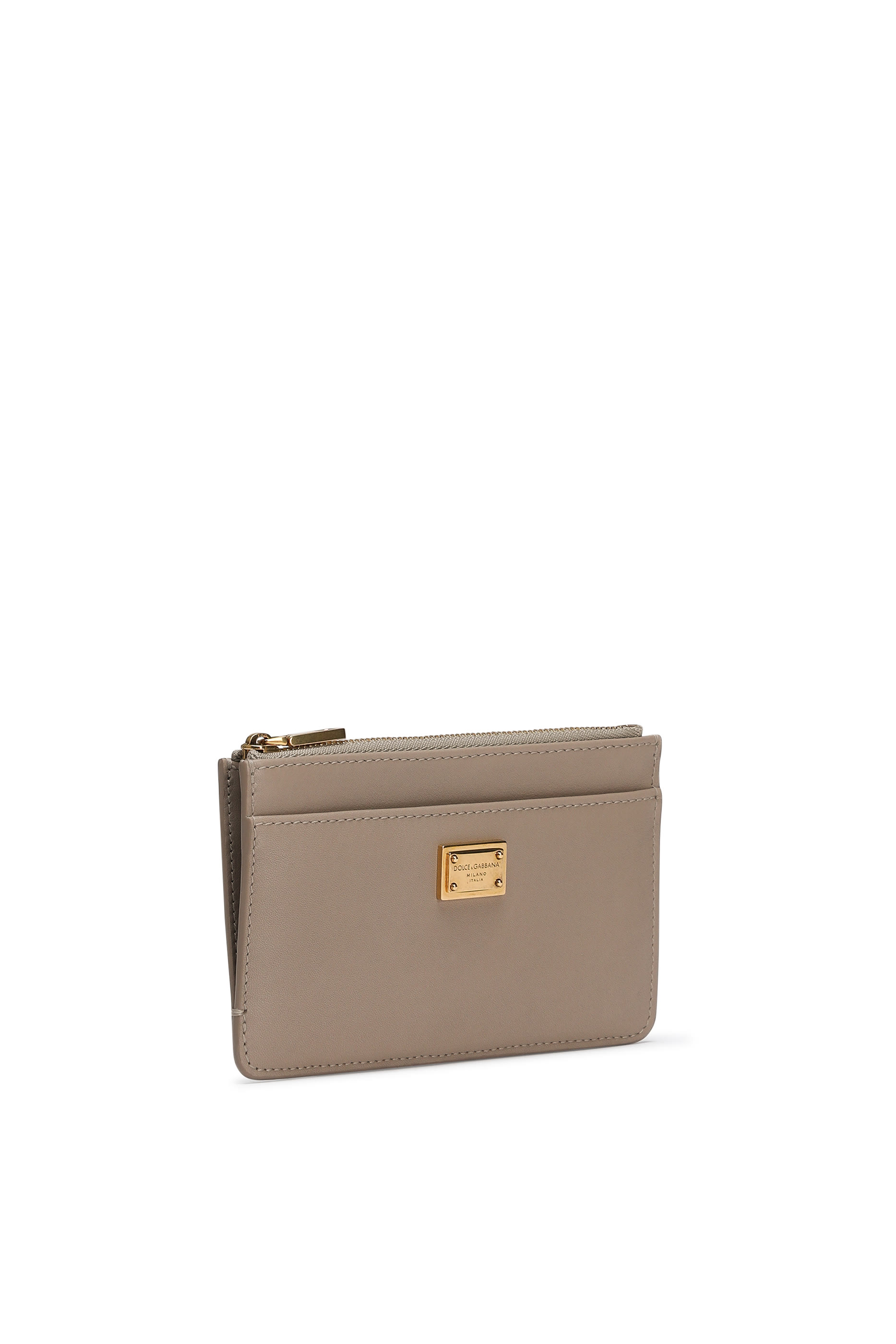 حافظة بطاقات بشعار الماركة جلد عجل