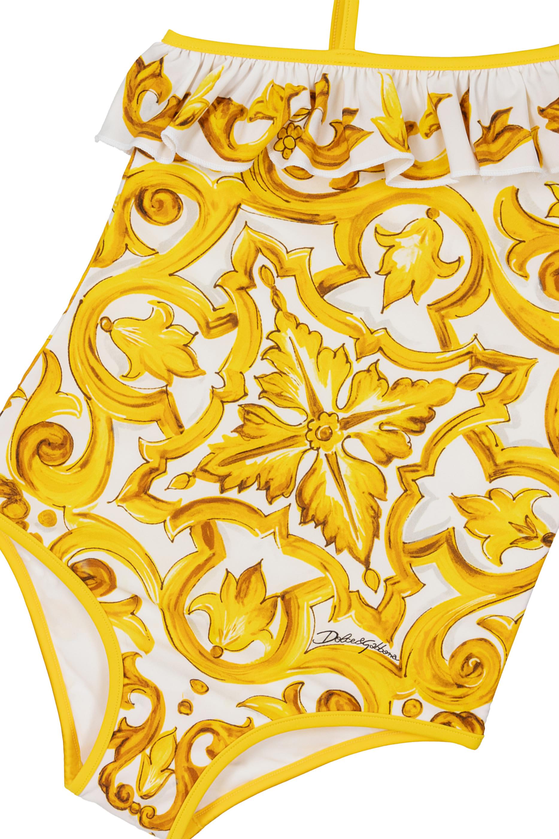 لباس سباحة قطعة واحدة بنقشة مايولكا للأطفال