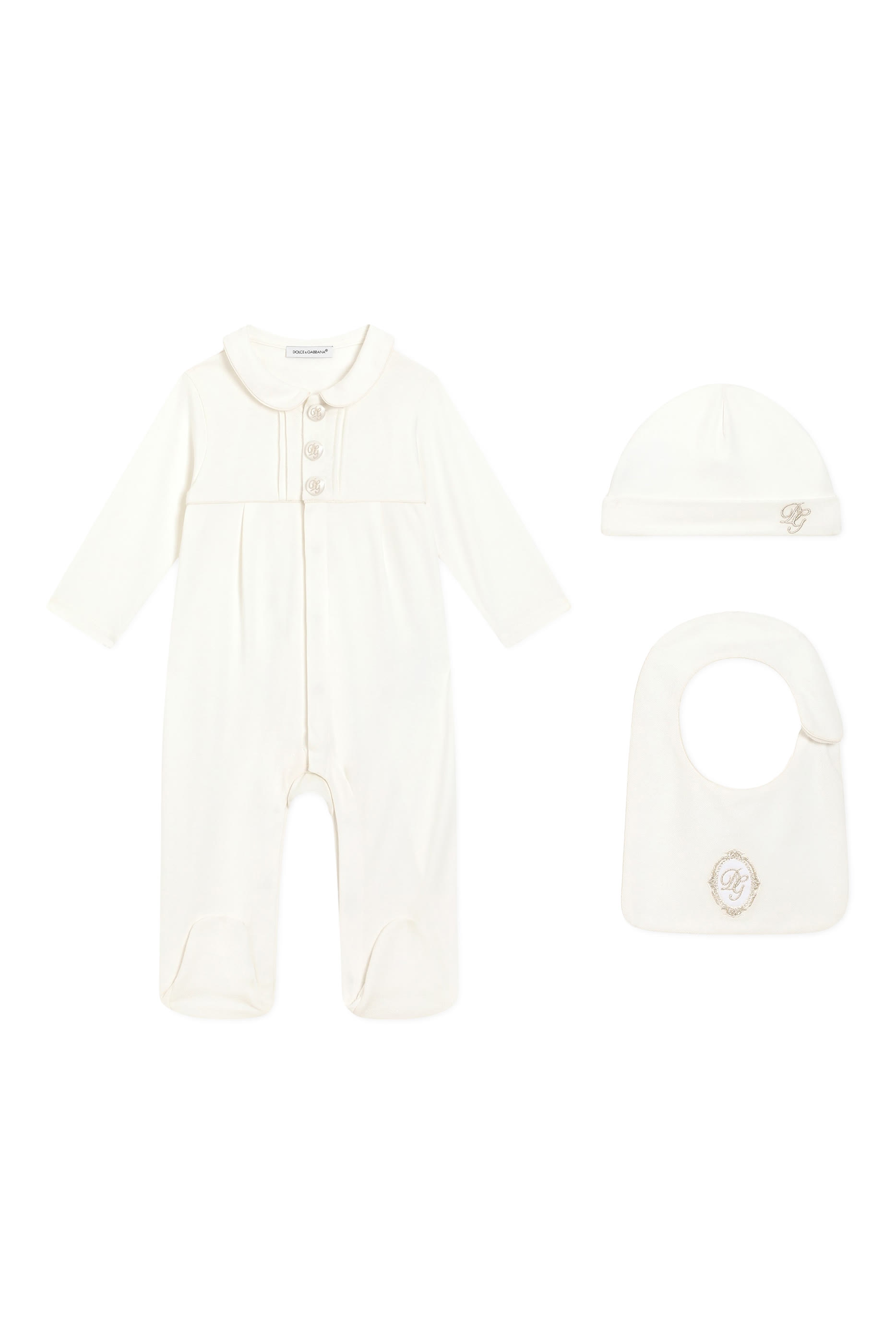 طقم بودي سوت بشعار الماركة بيكيه ونسيج بارز الملمس للأطفال، 3 قطع