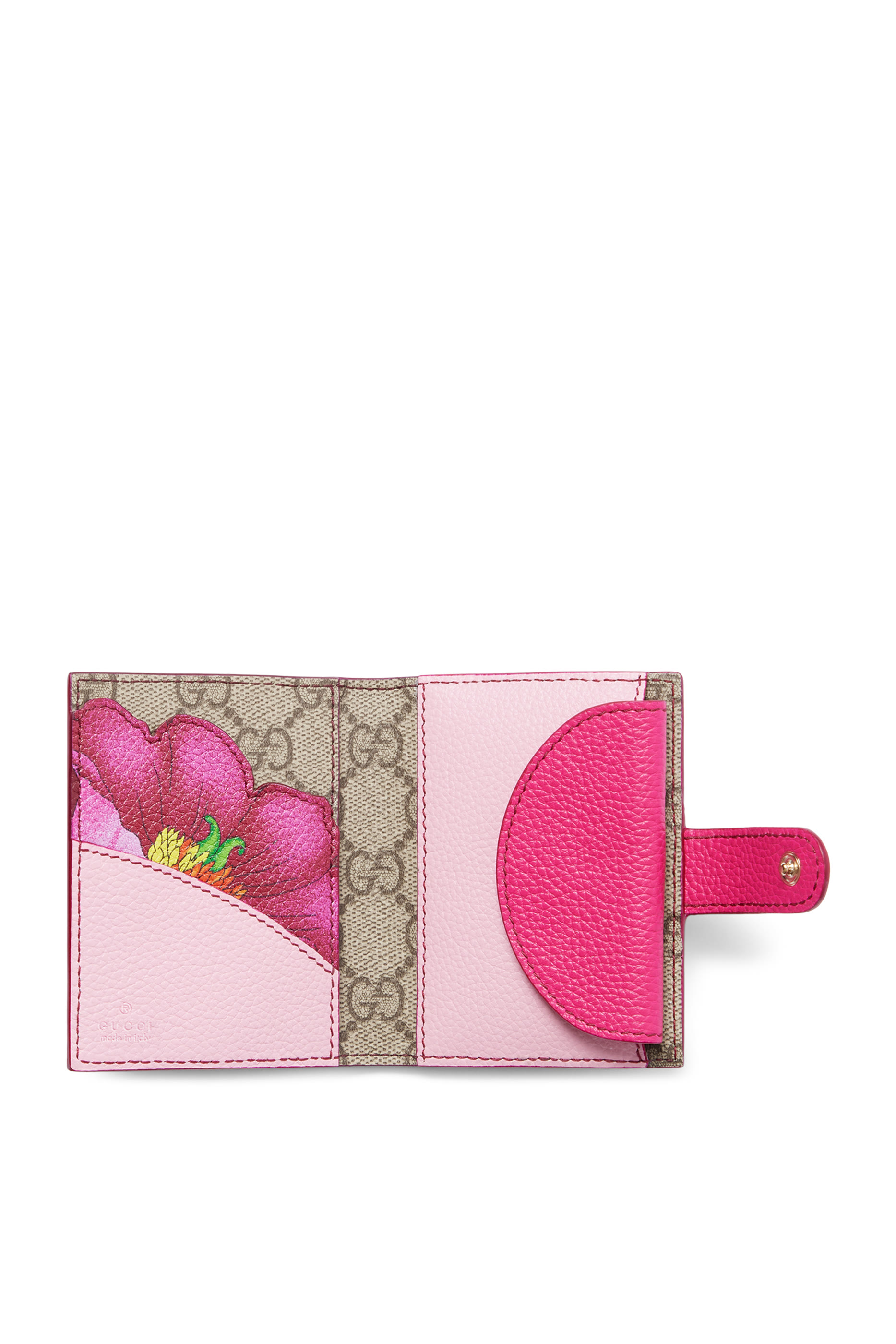 محفظة حافظة بطاقات مزينة بحلية شعار الماركة