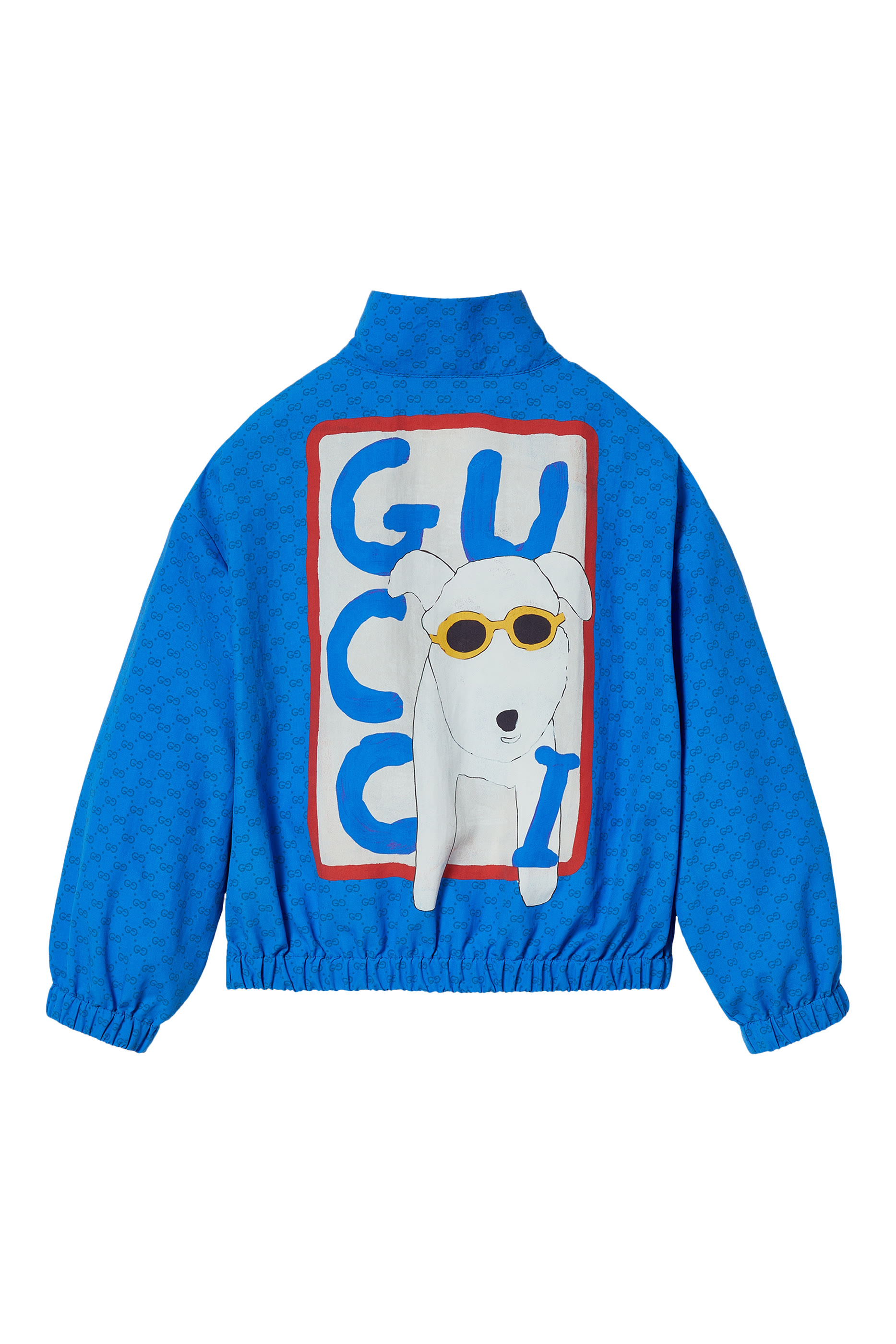 جاكيت بسحاب ونقشة حرفي شعار الماركة نايلون للأطفال