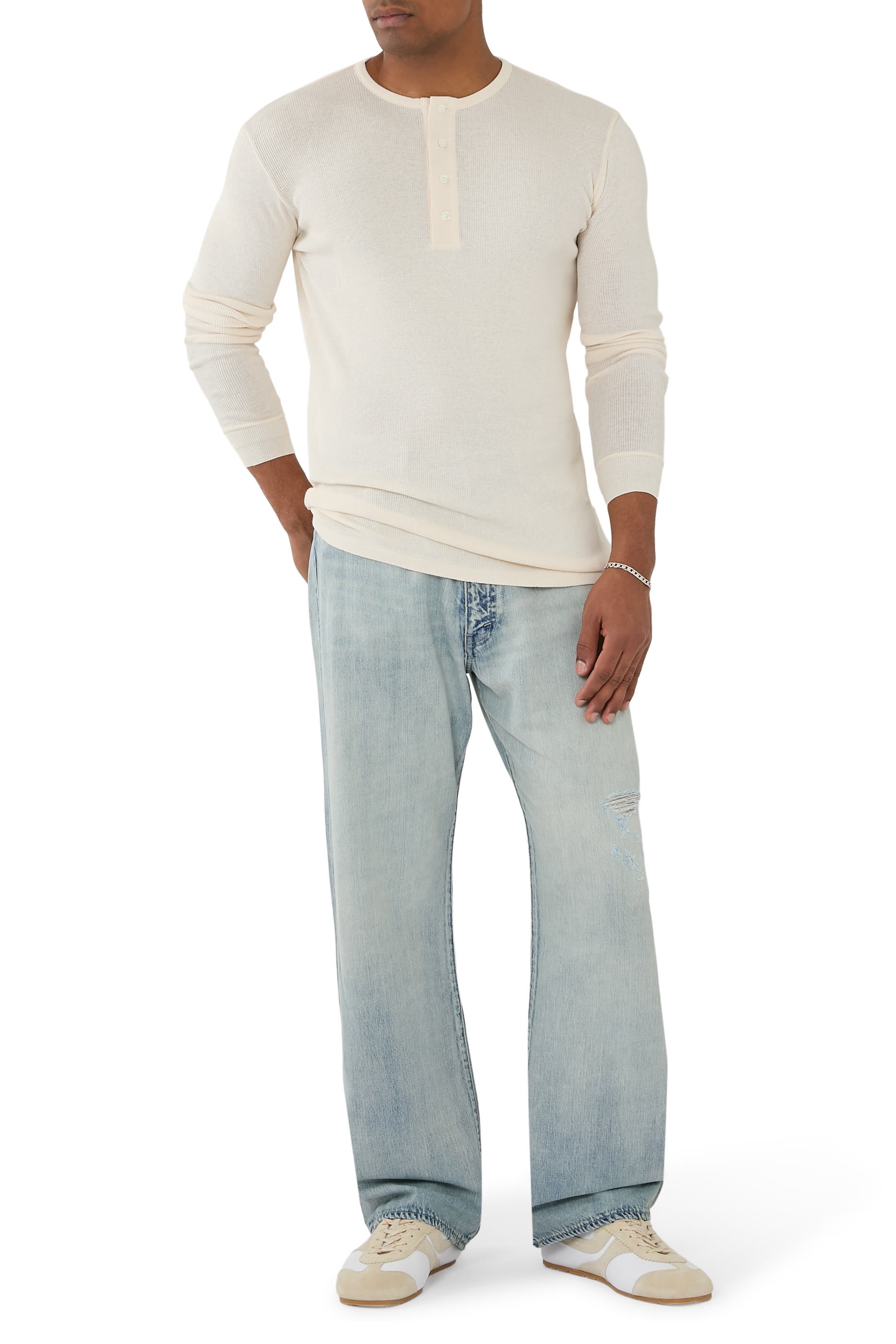 Organic Soft Rib Henley Neck Polo