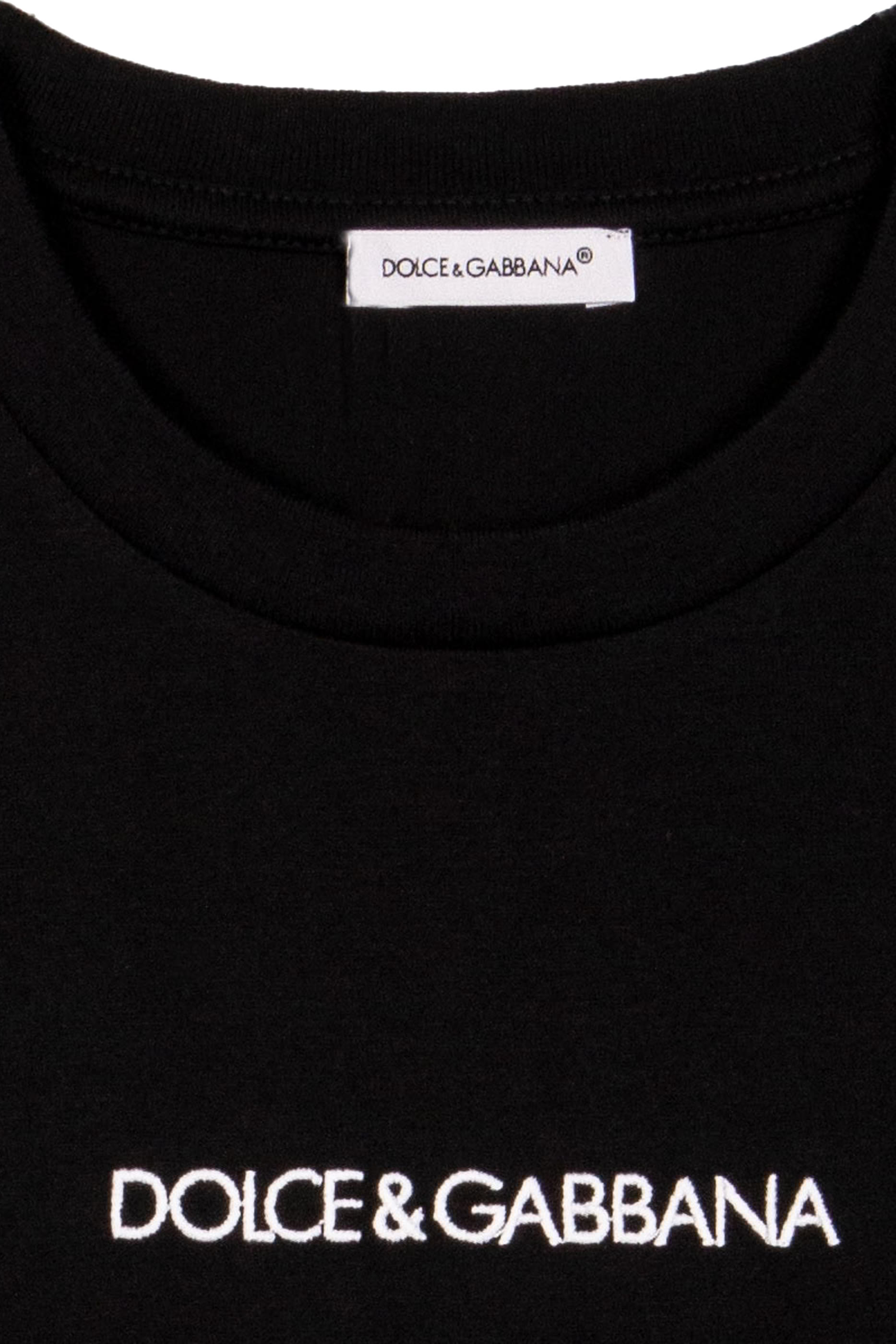 تيشيرت قطن للأطفال بنقشة شعار الماركة