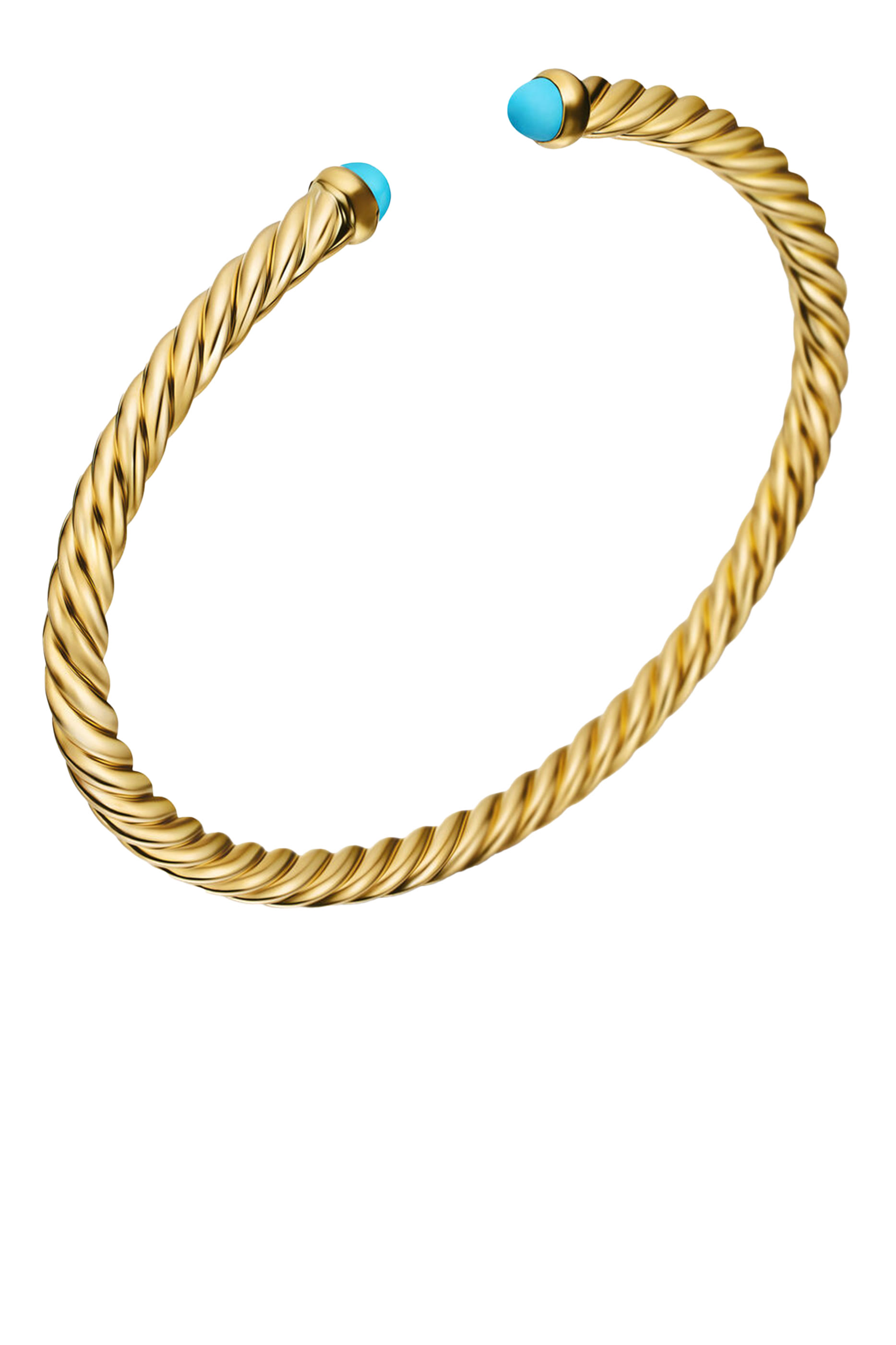 سوار كابل فليكس مرصع بالفيروز ذهب أصفر عيار 18