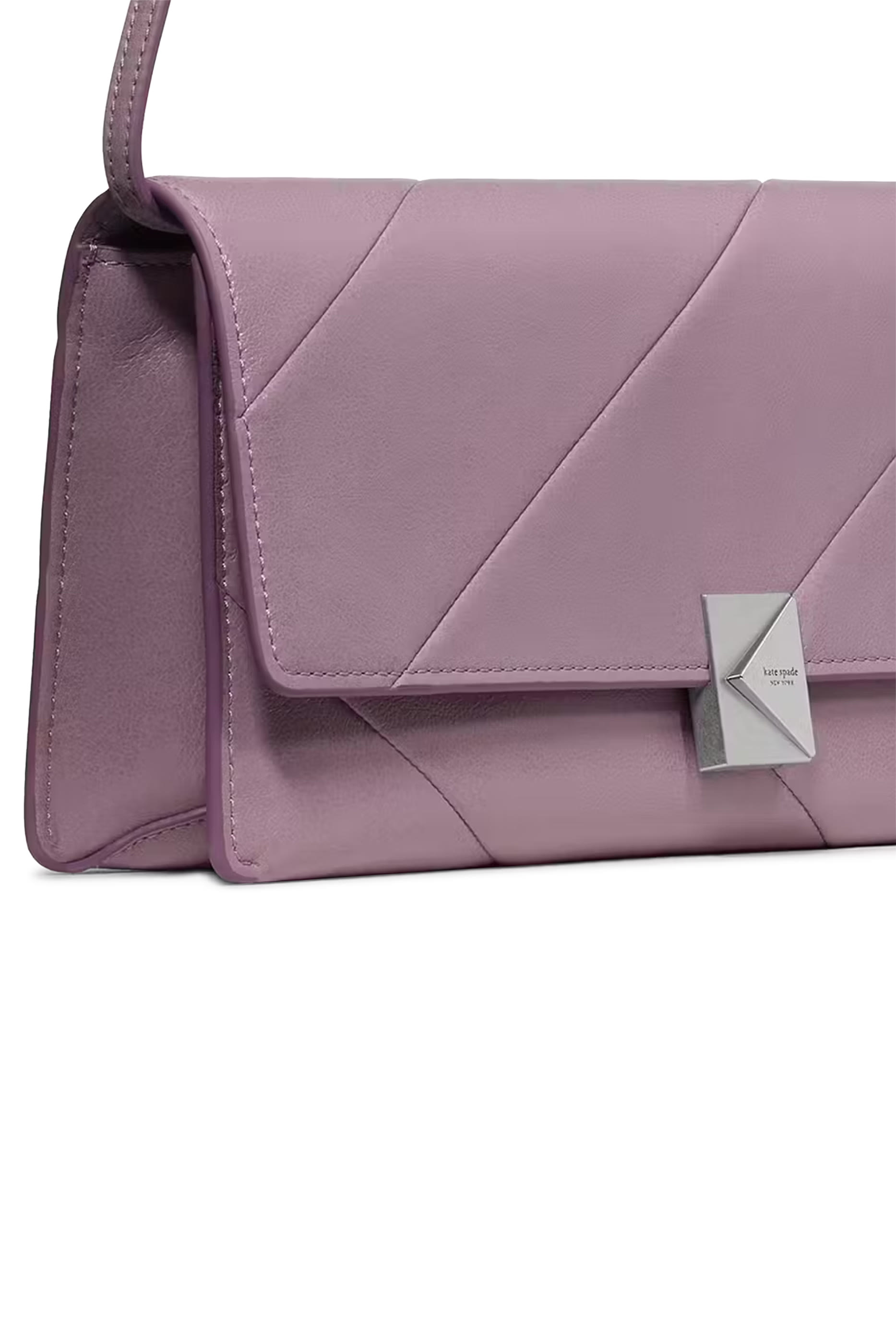 حقيبة كتف ديكو بتصميم مقسم بأجزاء جلد لامع ناعم