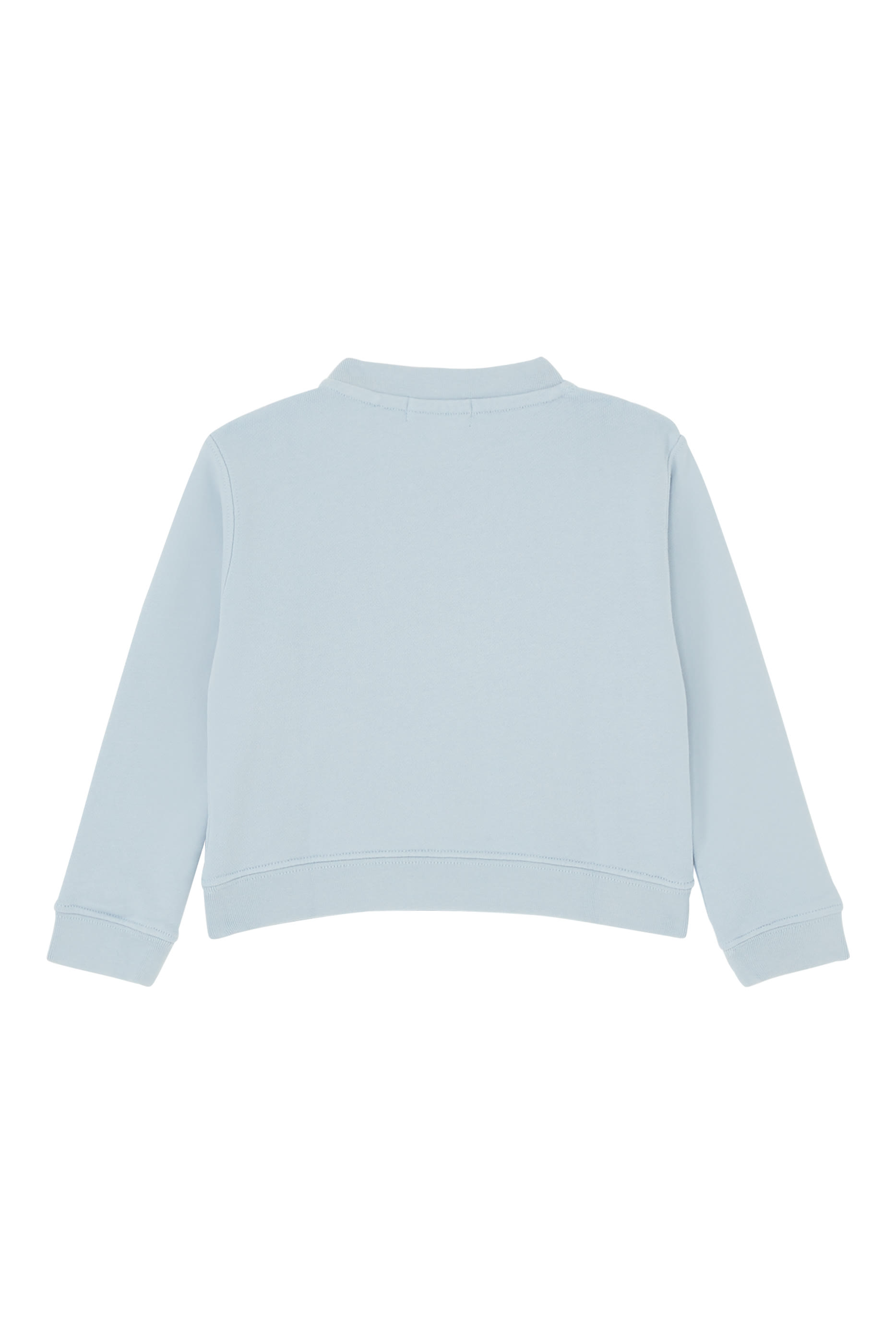 سويت شيرت للأطفال بطبعة شعار الماركة بتصميم مقوس وياقة ضيقة