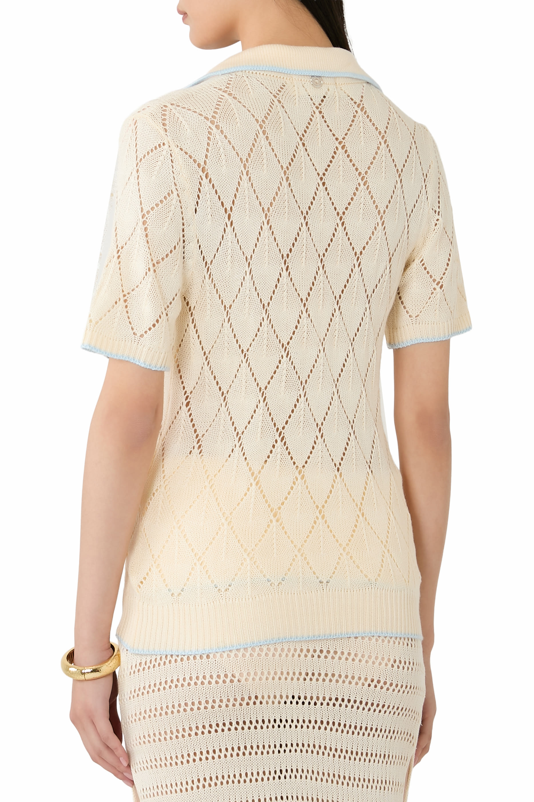 قميص بولو زايلي منسوج بأكمام قصيرة