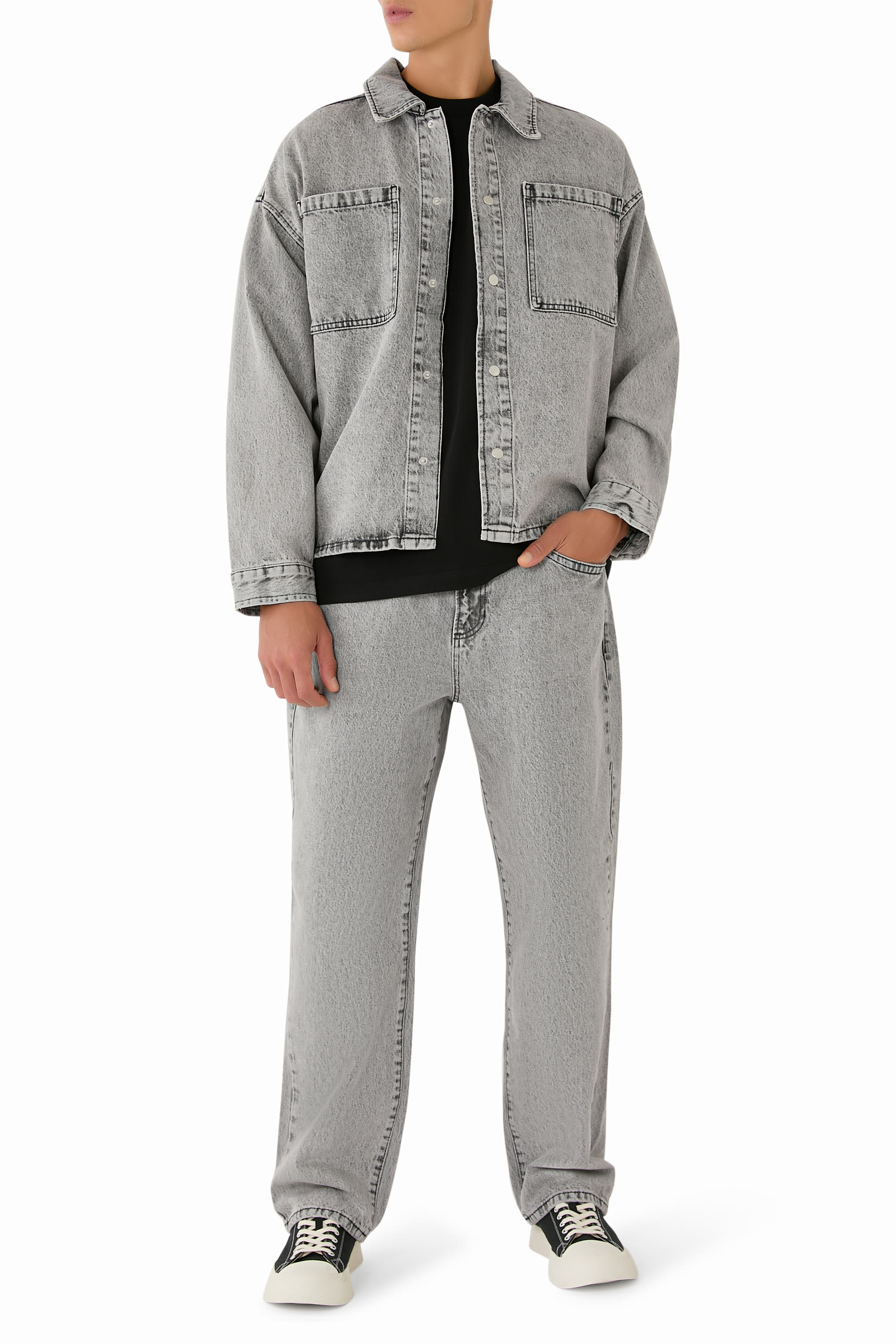 سترة بقصة مربعة دنيم