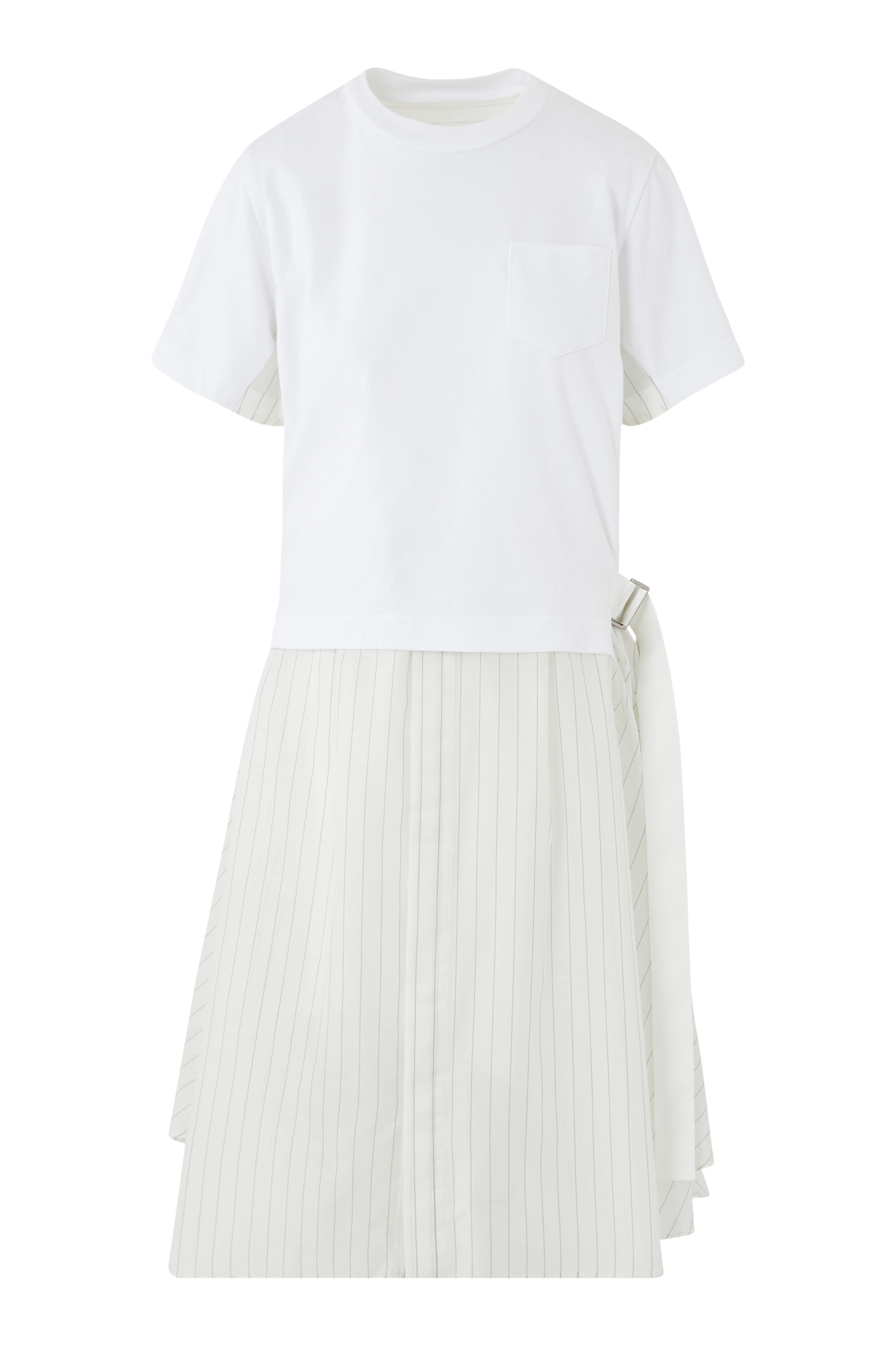 فستان قماش أورجانزا شبكي و قطن جيرسيه