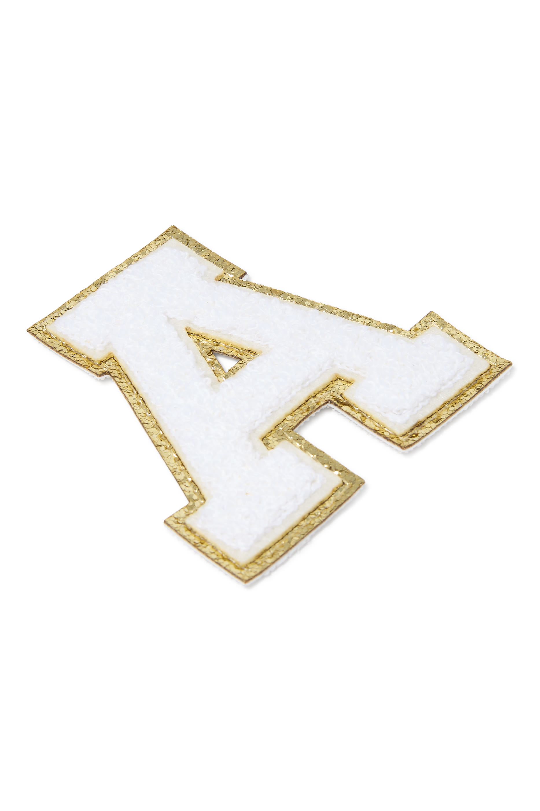 رقعة بتصميم حرف A شينيل لامع للأطفال