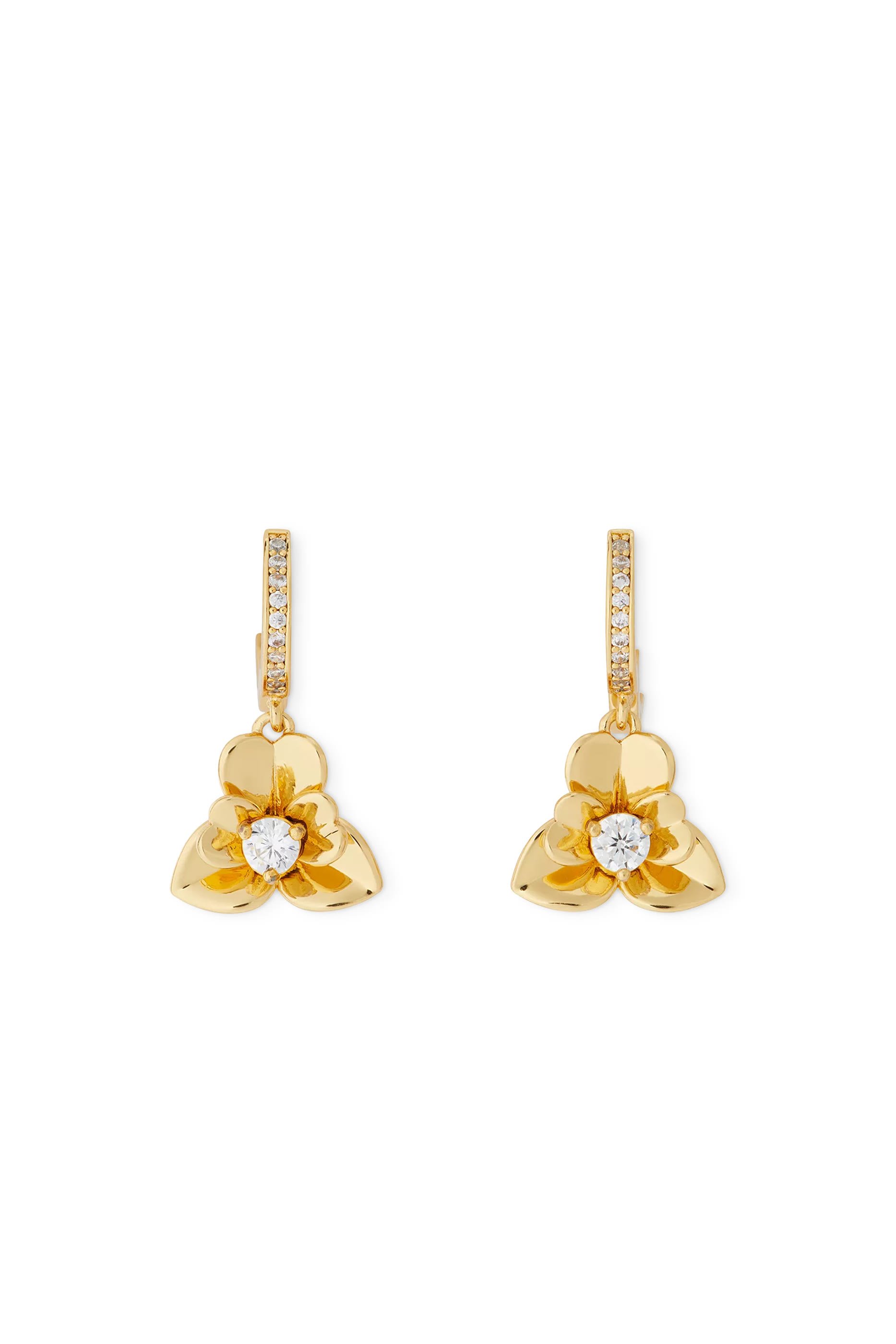 أقراط هاجي بريشس بانسي مندلية مرصعة بأحجار زركونيا مكعبة، معدن مطلي ومشابك صحية