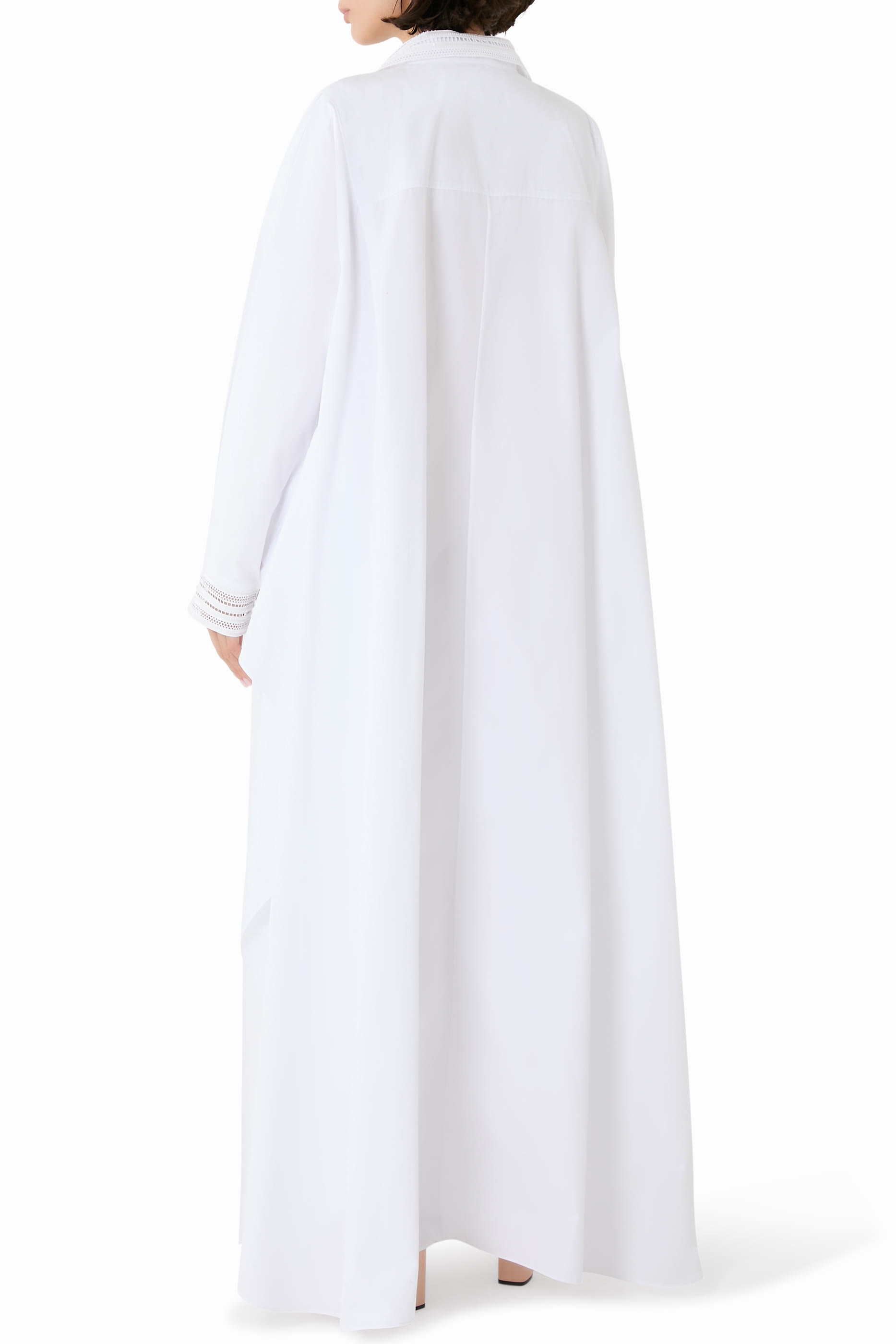 فستان بنقشة بوبلين قطن ثقيل