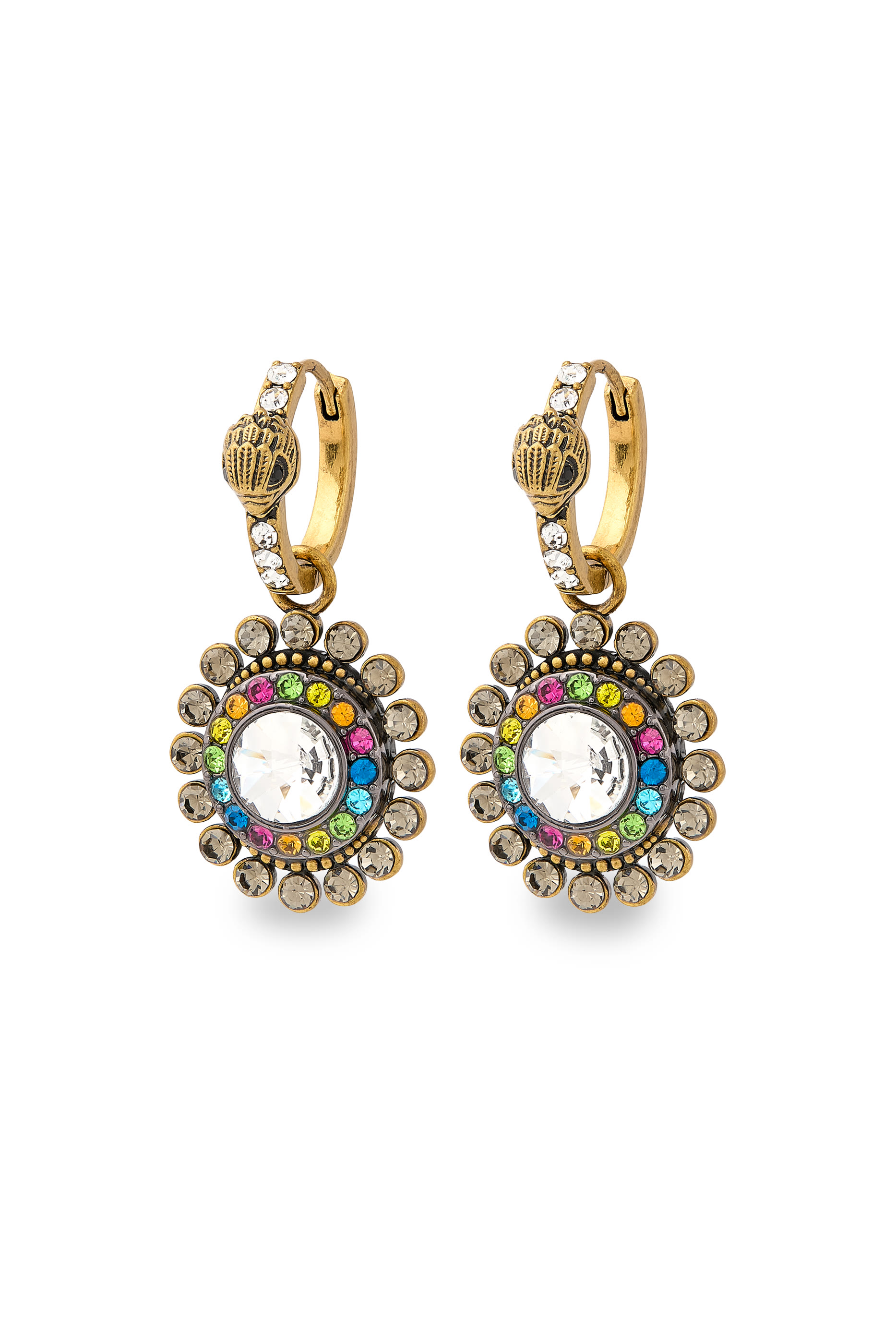 أقراط أوكتافيا مرصعة بكريستال، نحاس