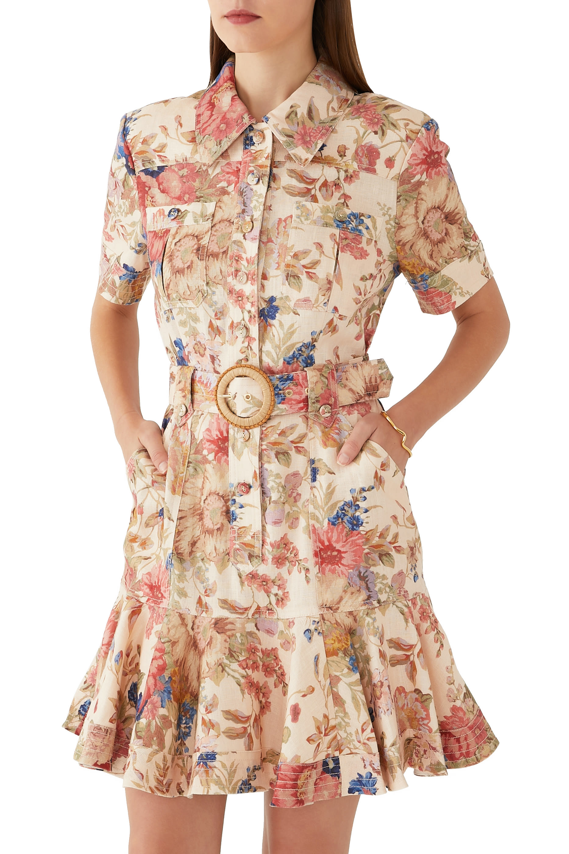 فستان أوغست قصير بحزام