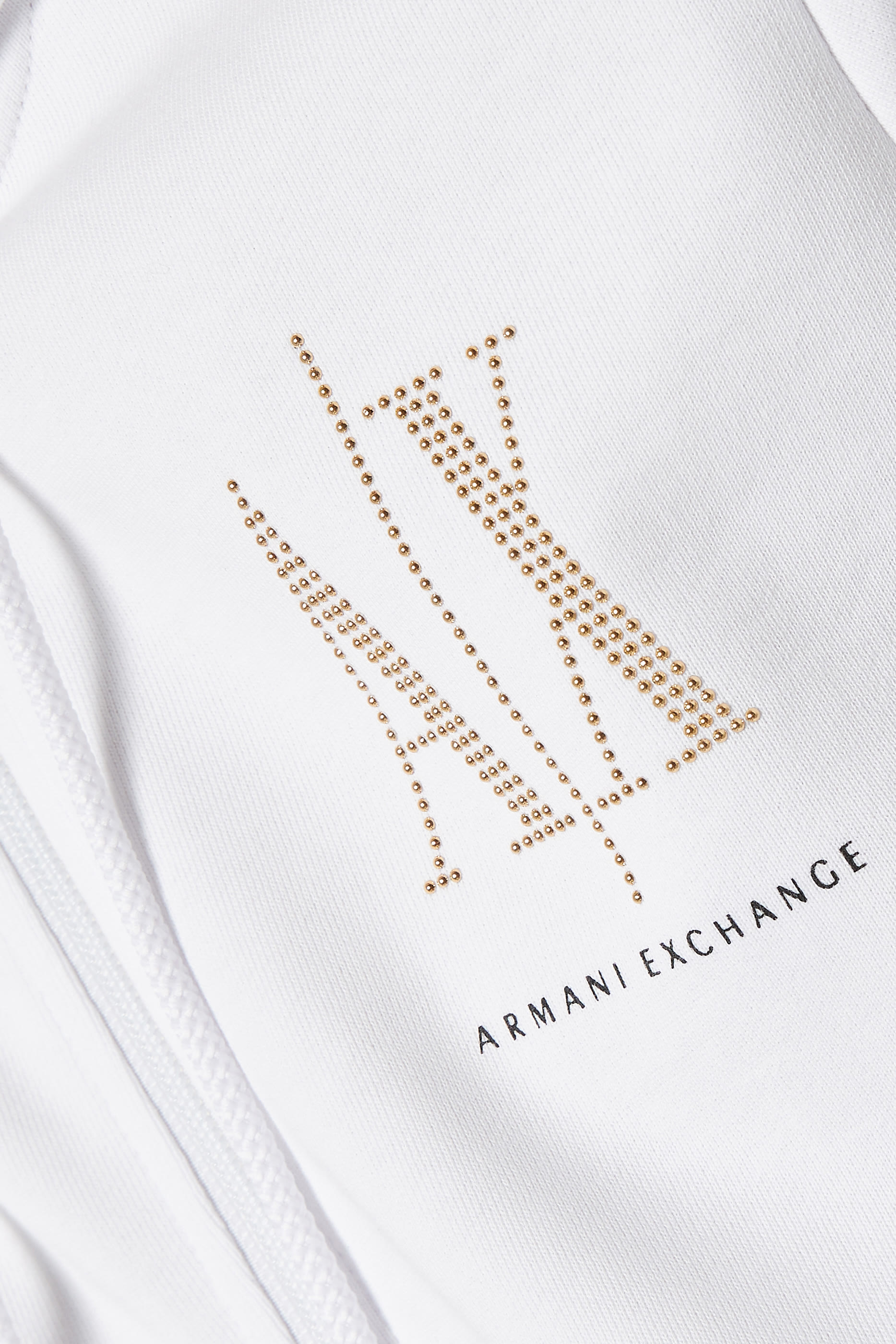 كنزة أيكون قطن بغطاء رأس وسحّاب وشعار الماركة