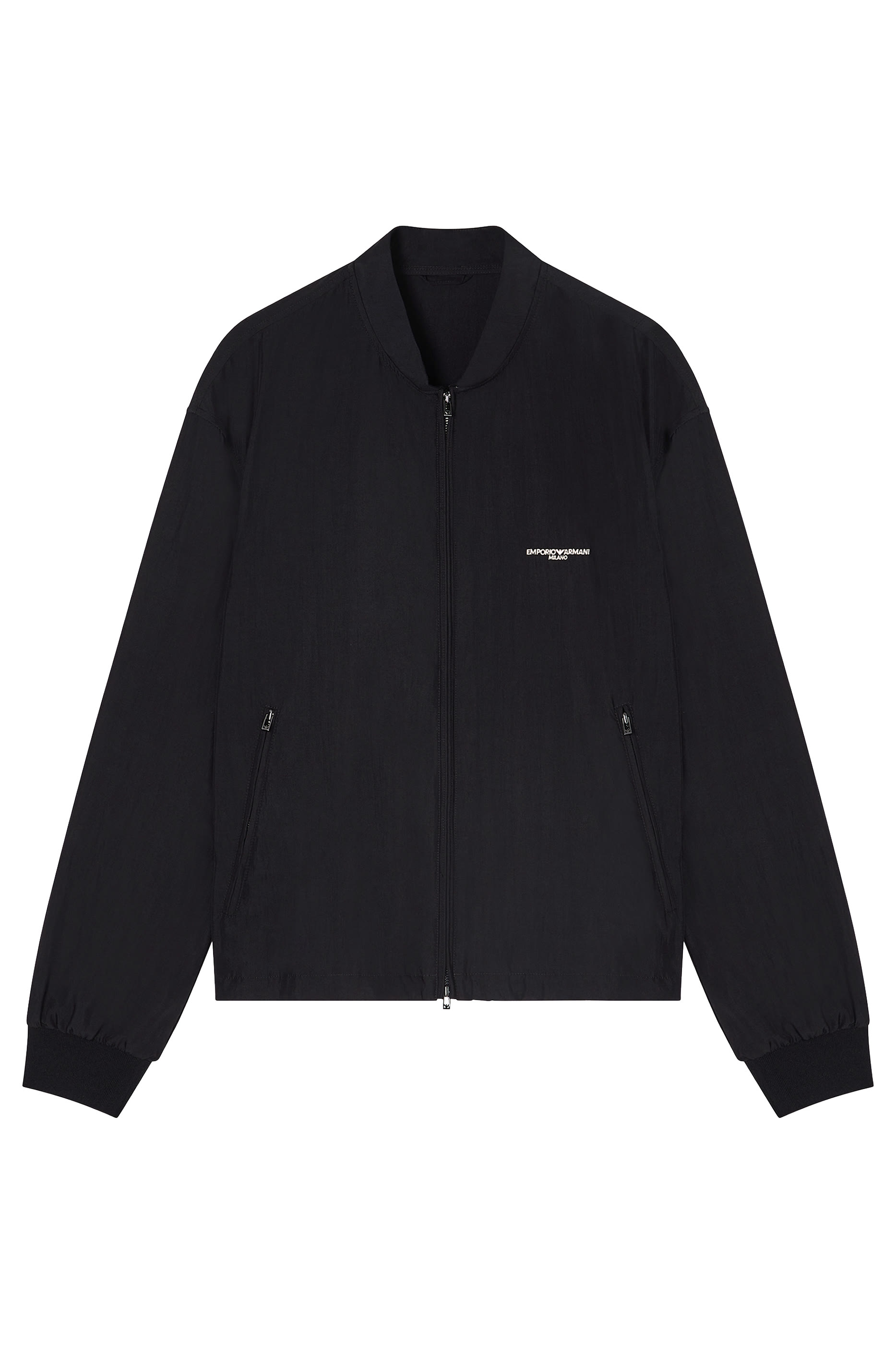 جاكيت فضفاض بطبعة شعار الماركة بحجم صغير نايلون