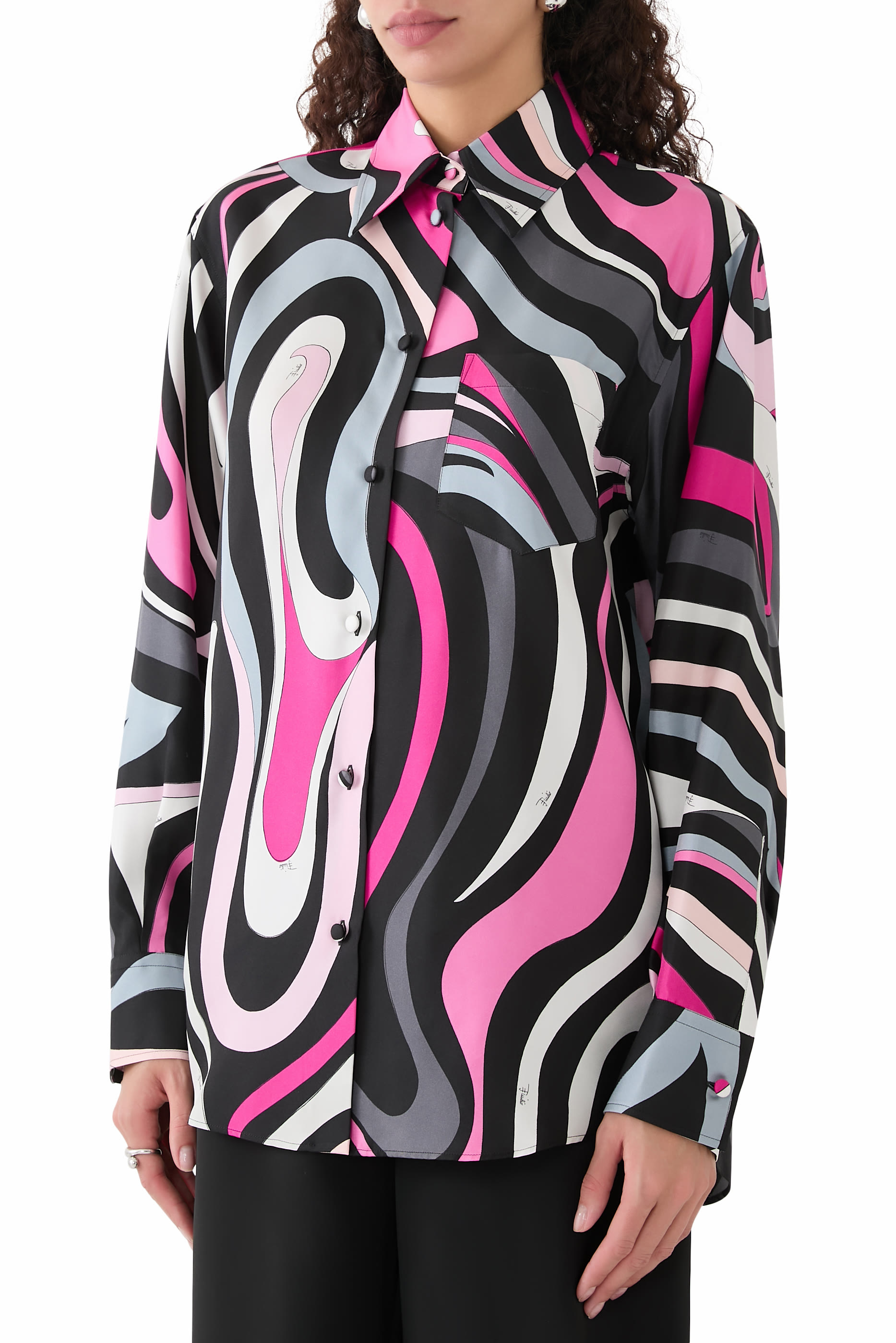 قميص بطبعات مارمو حرير