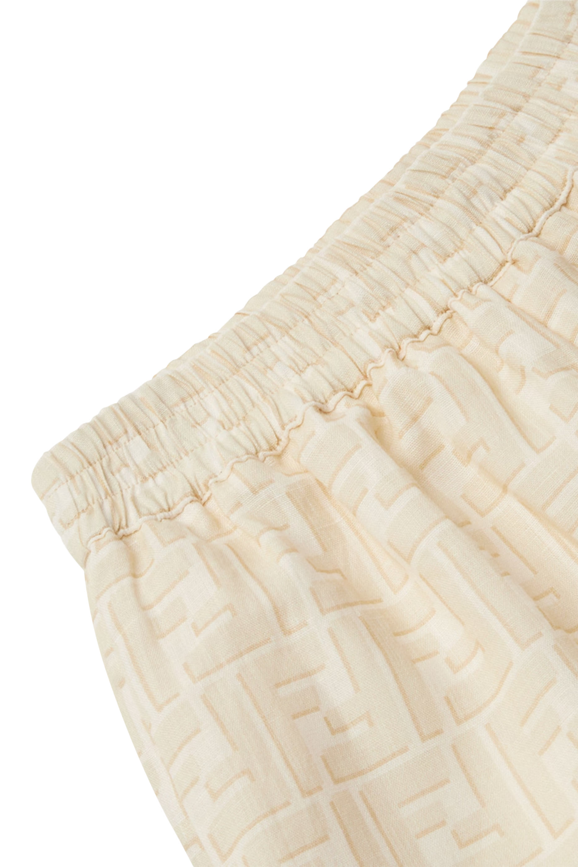 Kids Linen Bermuda Shorts with Logo