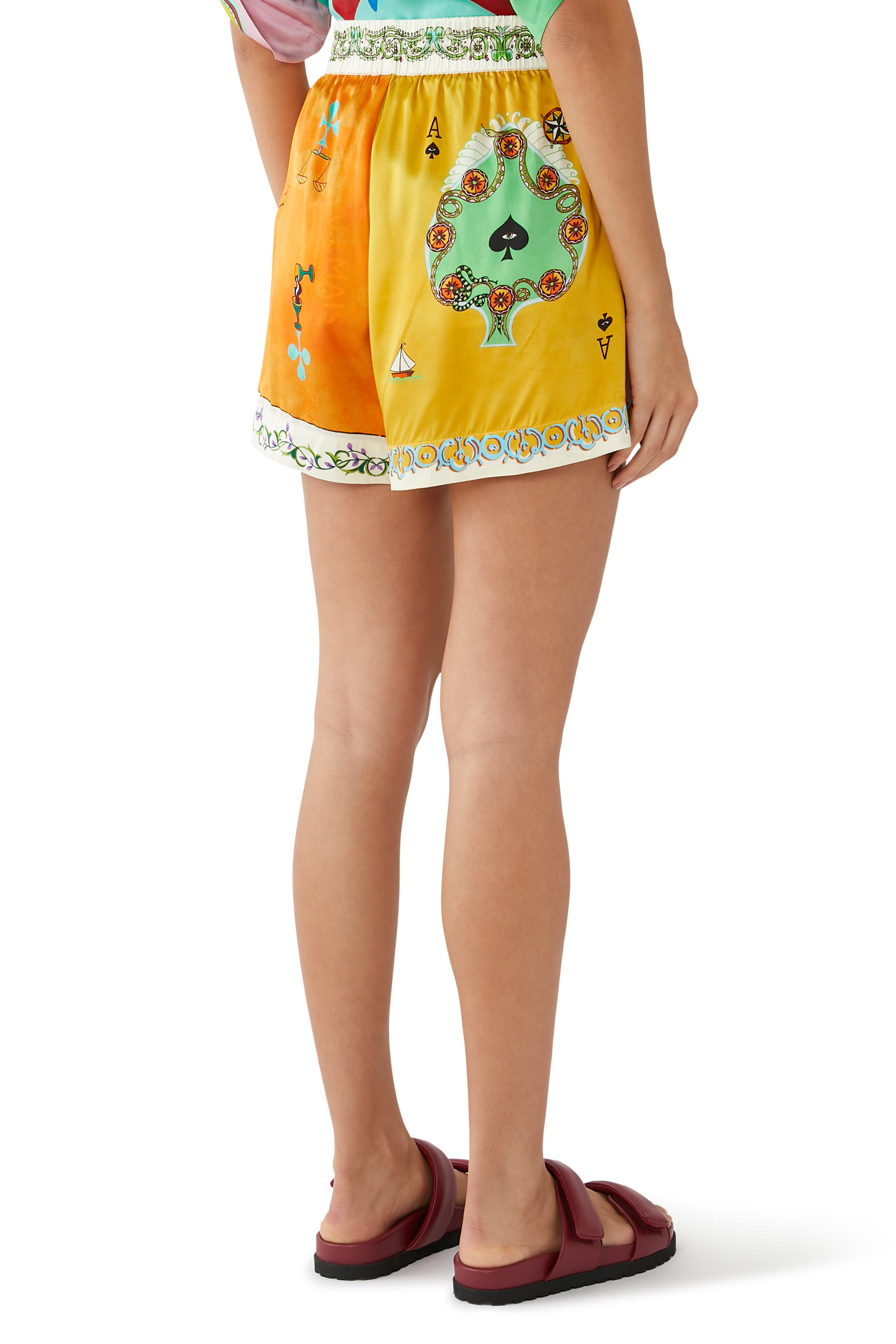 شورت رومي حرير بطبعات