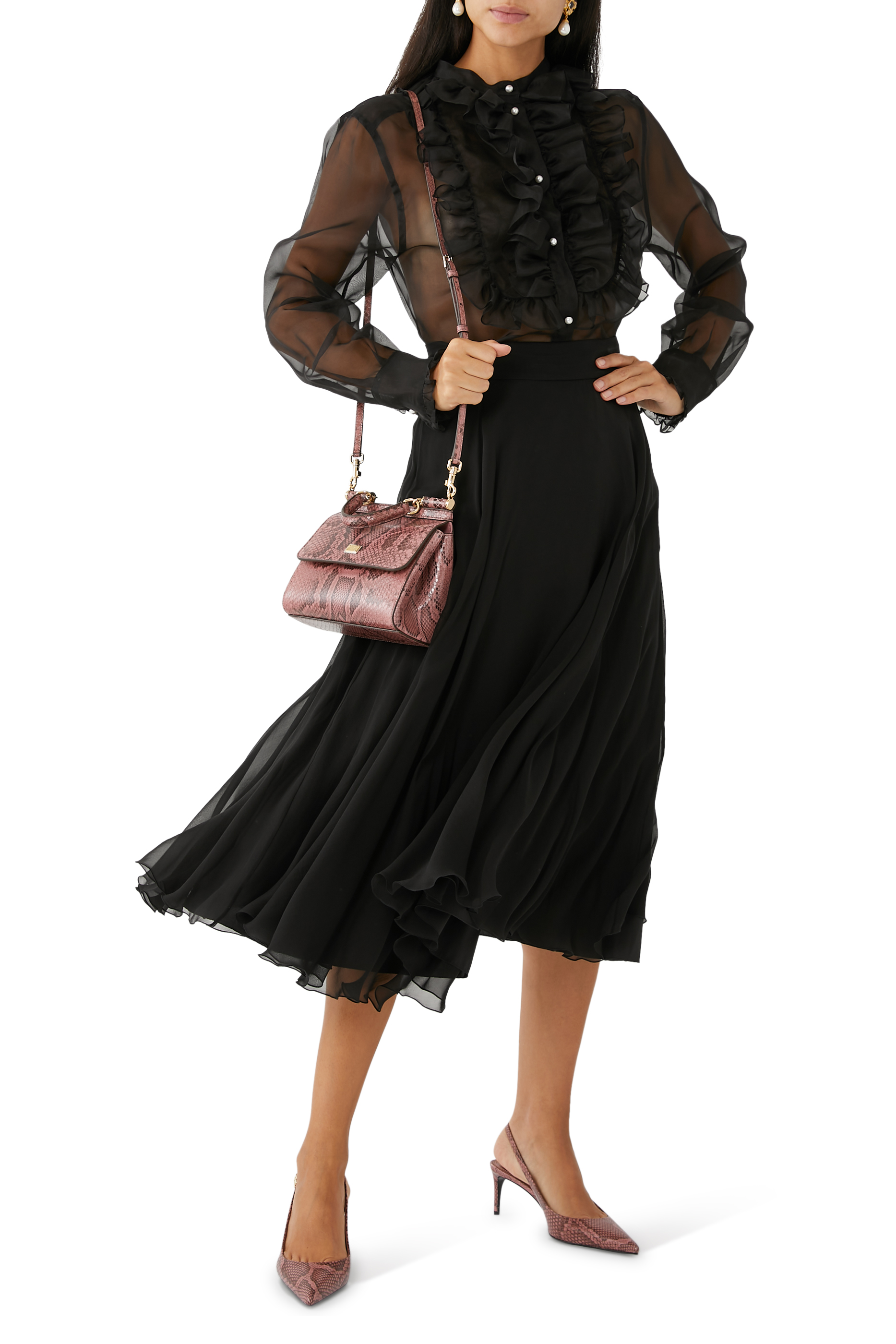 قميص بكشكش أورجانزا