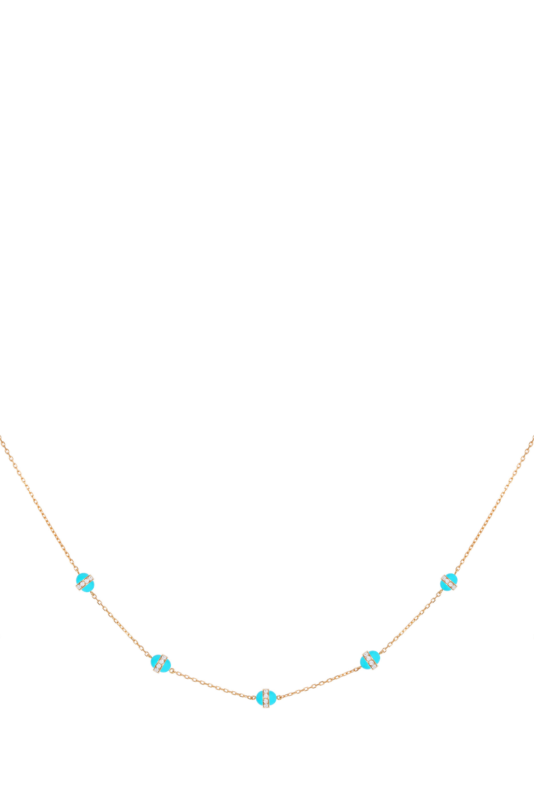 The 5 Dots Cobalt Necklace, 18k Yellow Gold & Diamonds