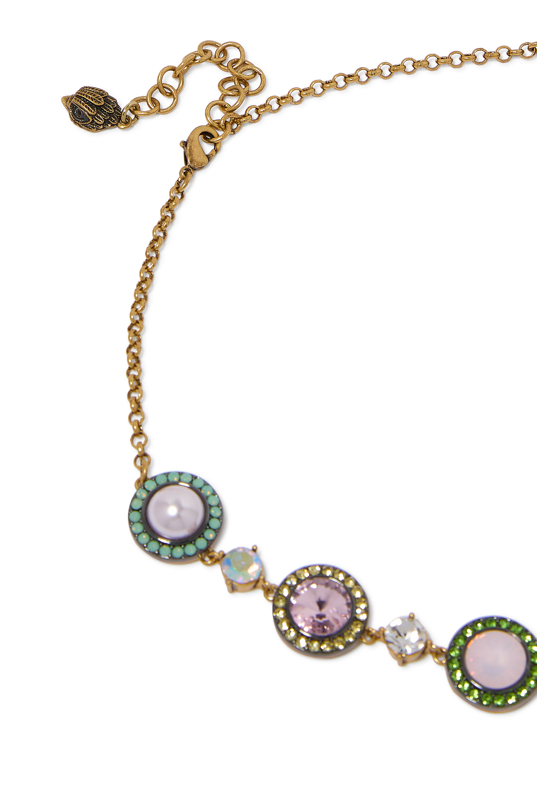 قلادة أوكتافيا صغيرة مزينة بالكريستال، نحاس