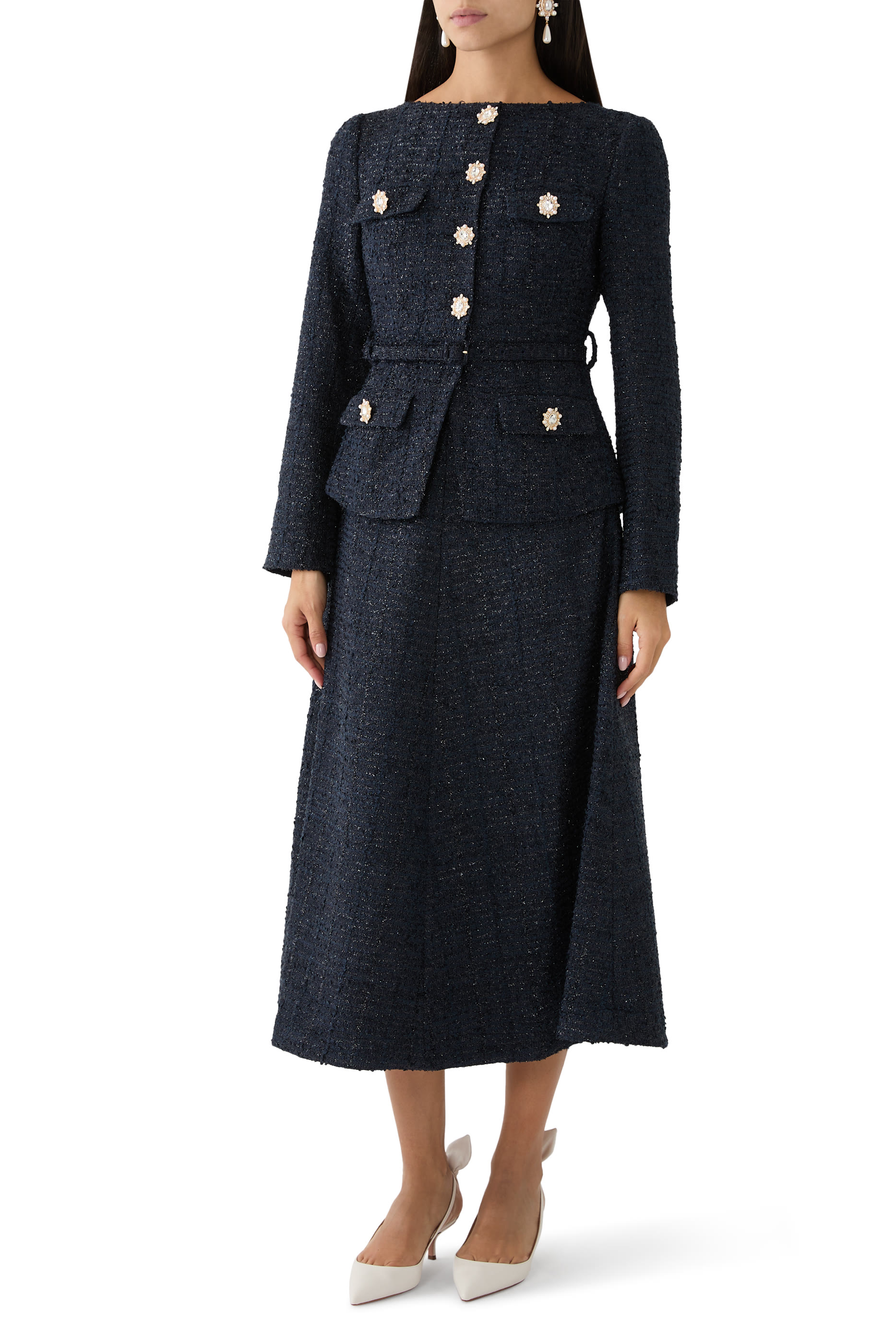 فستان بوكل قصير لامع