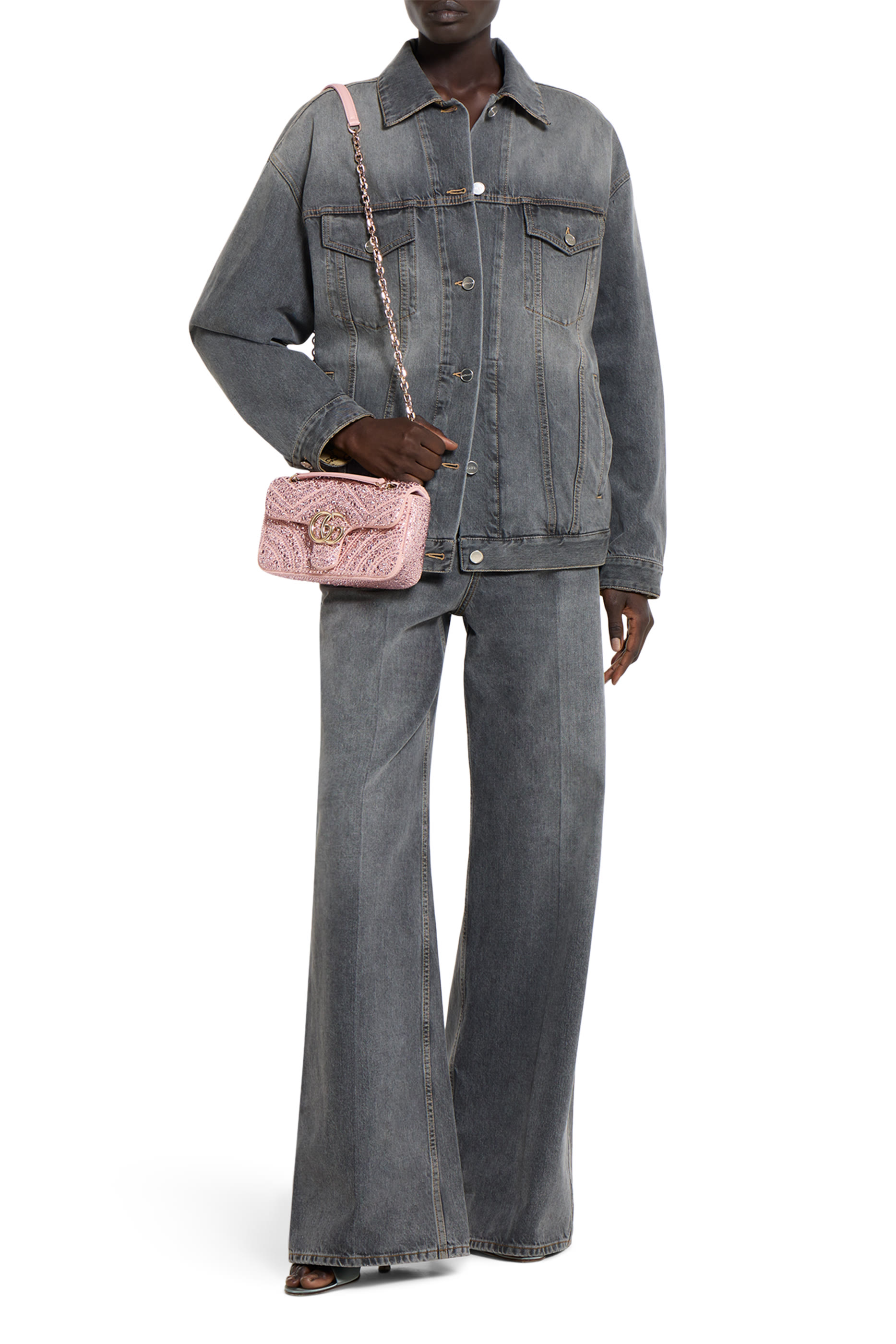 حقيبة كتف مارمونت صغيرة مرصعة بكريستال