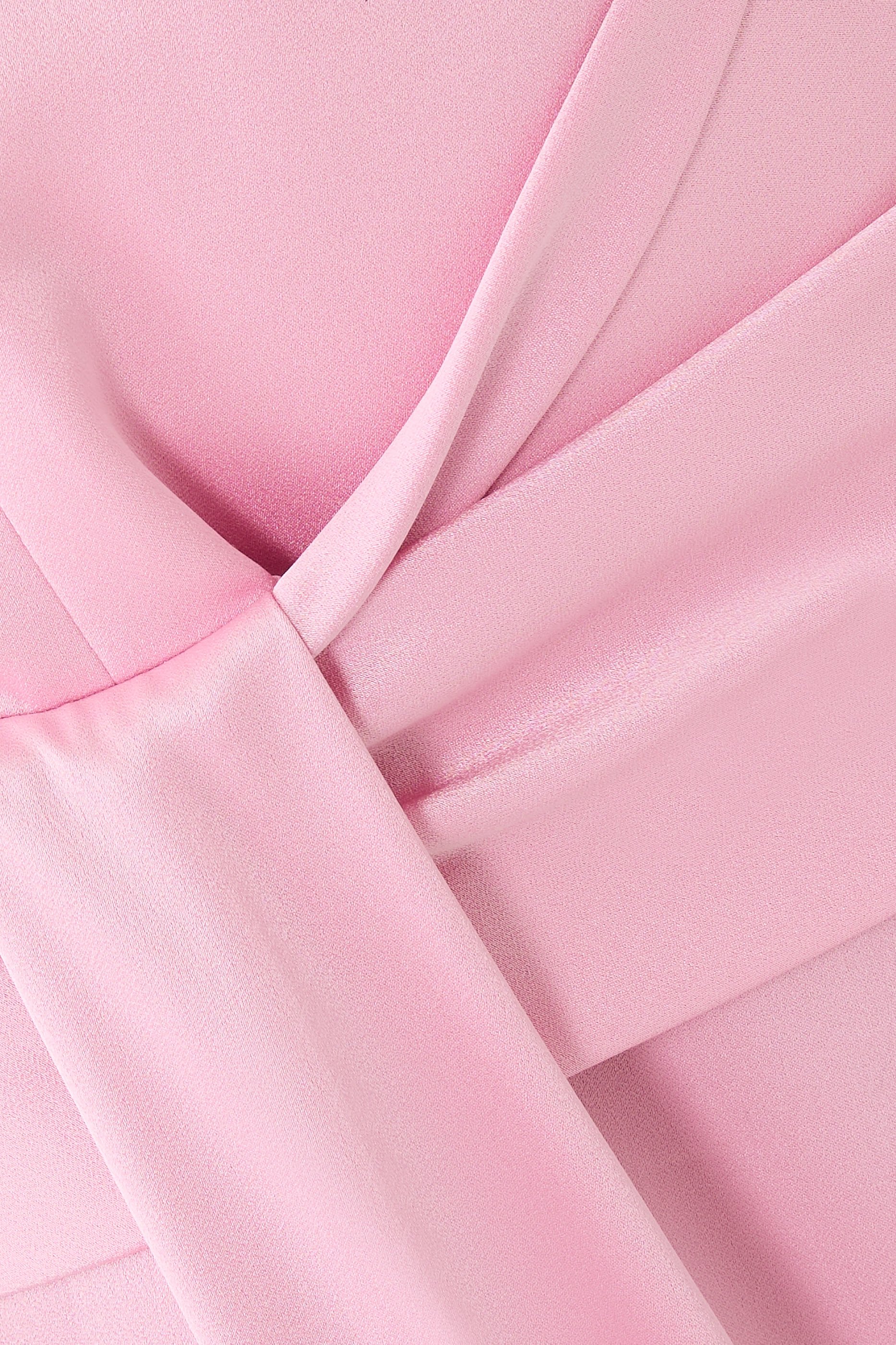 فستان ساش بلا حمالات درابيه بقصة مستقيمة ساتان كريب