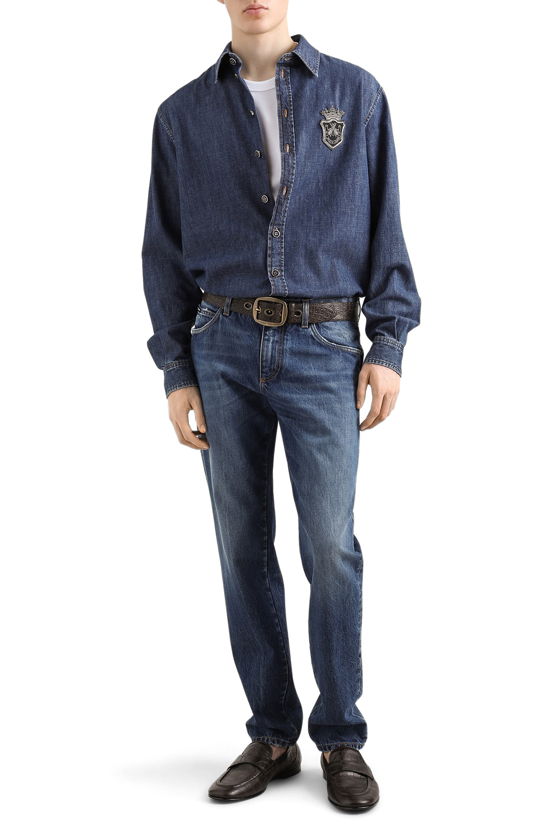 قميص دنيم بتطريز