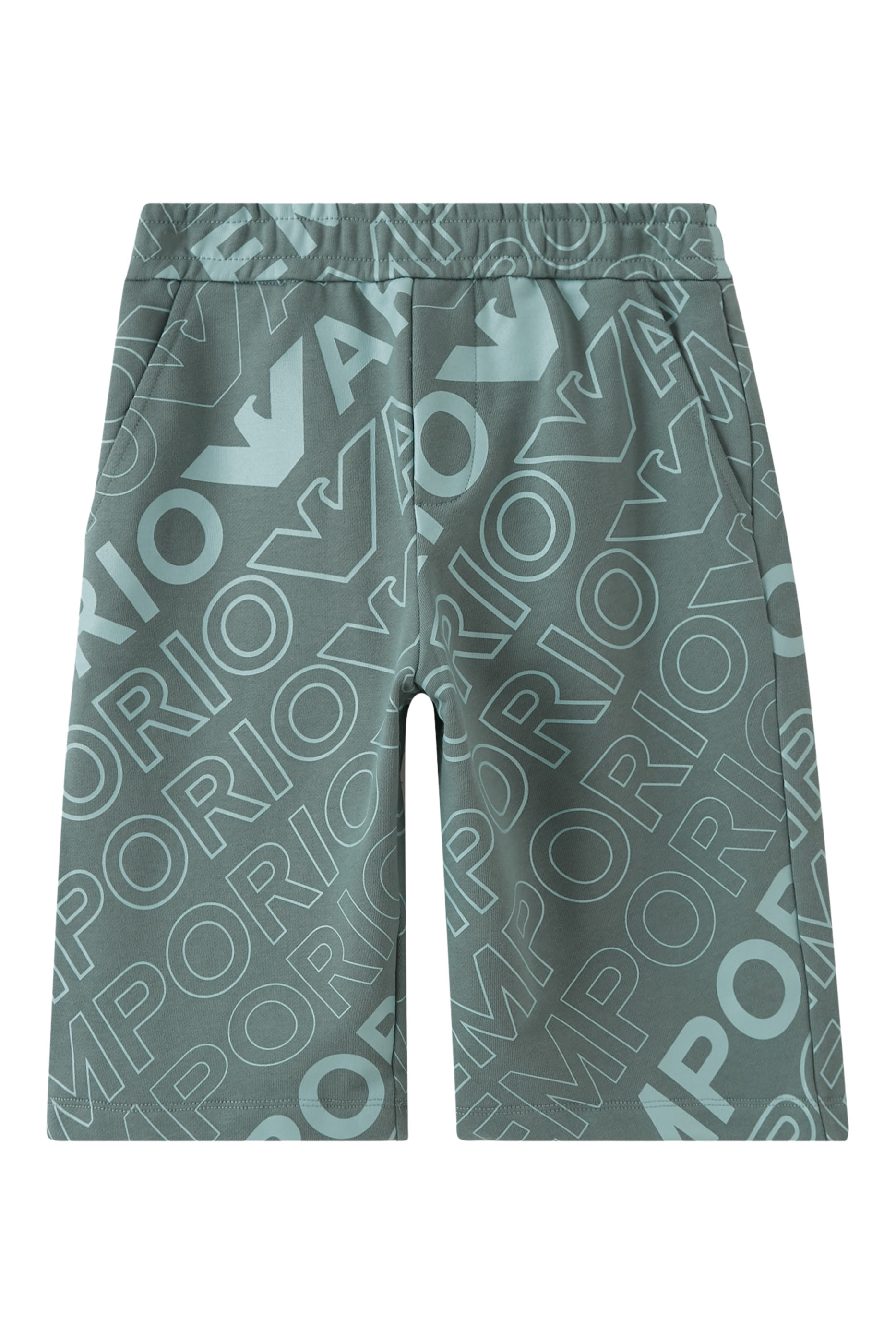 شورت بخصر مطاطي وشعار الماركة للأطفال