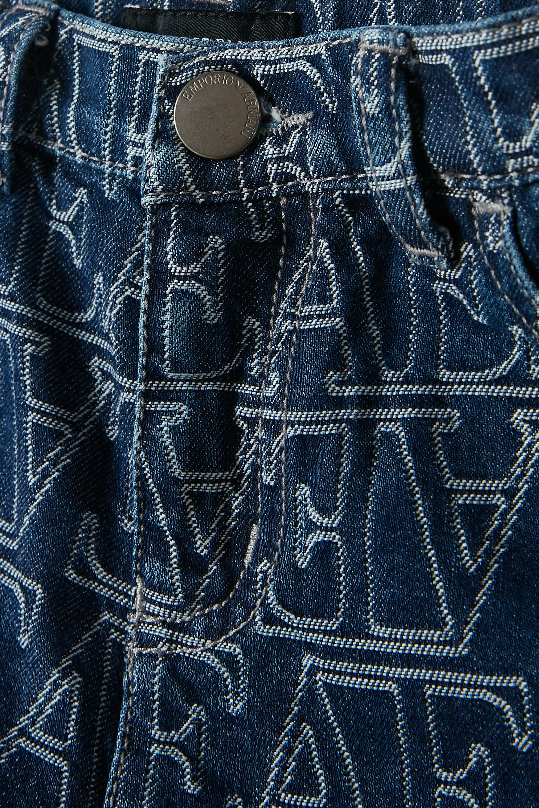 بنطال دنيم بقصة ساق واسعة بشعار الماركة للأطفال