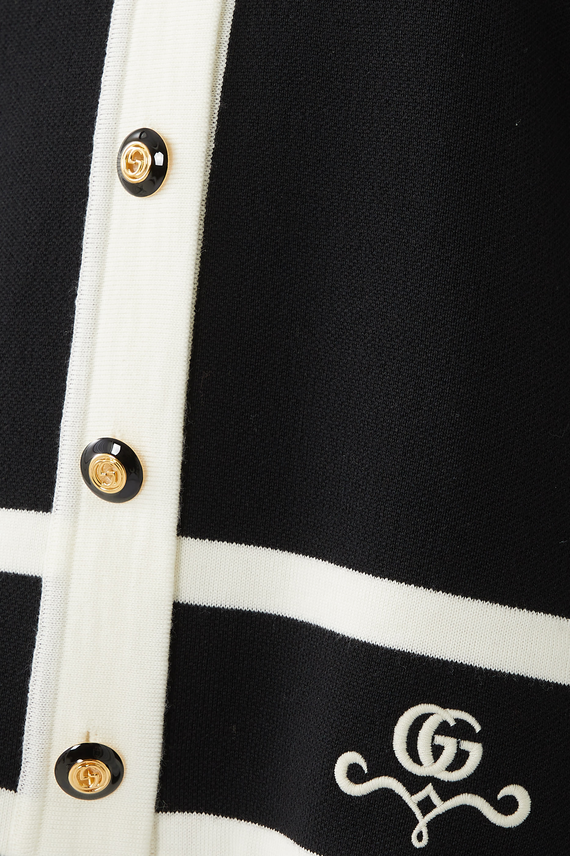 قميص بولو صوف بنقشة حرفي شعار الماركة جاكار بيكيه