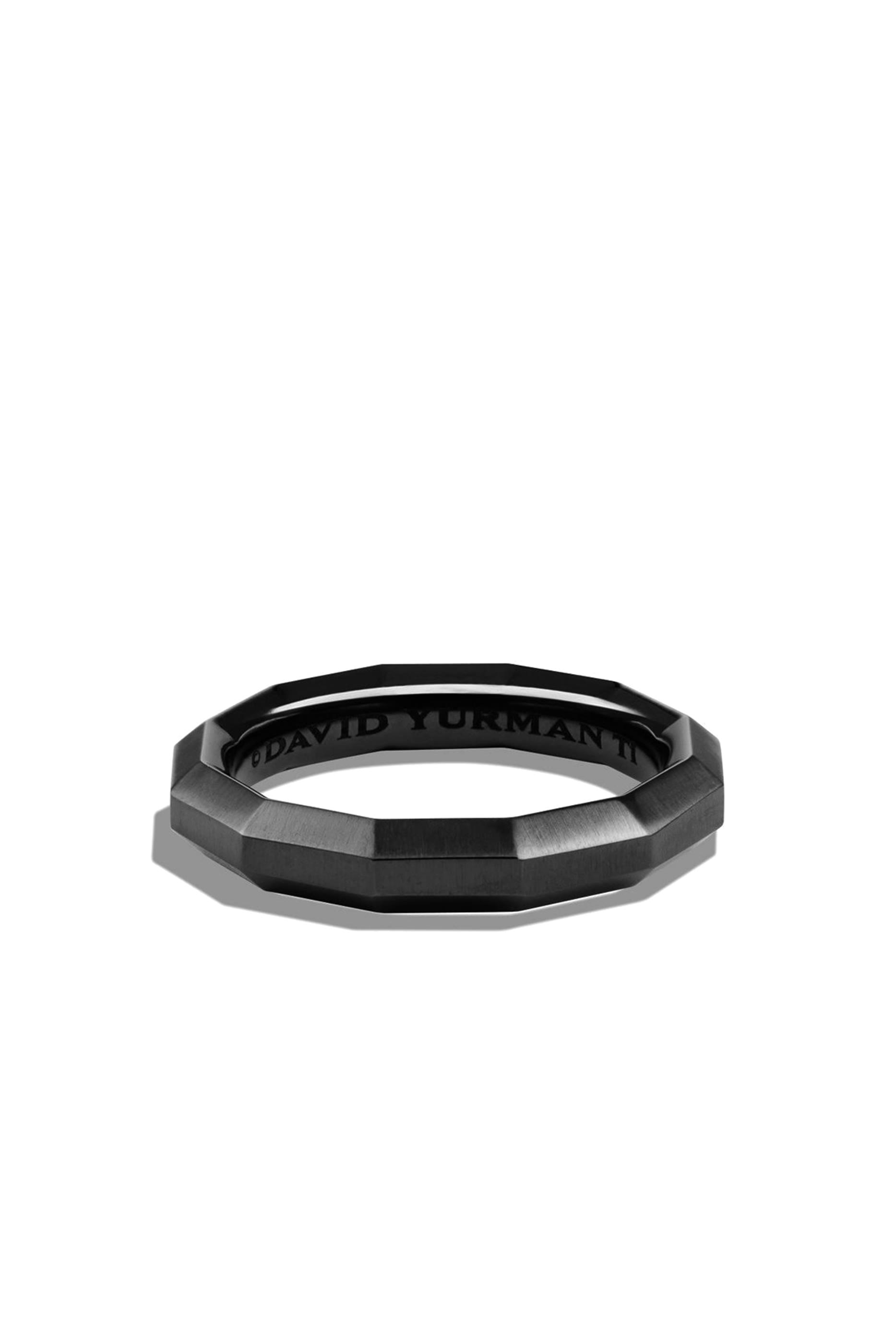 خاتم تيتانيوم بتصميم حبل رفيع مضلع