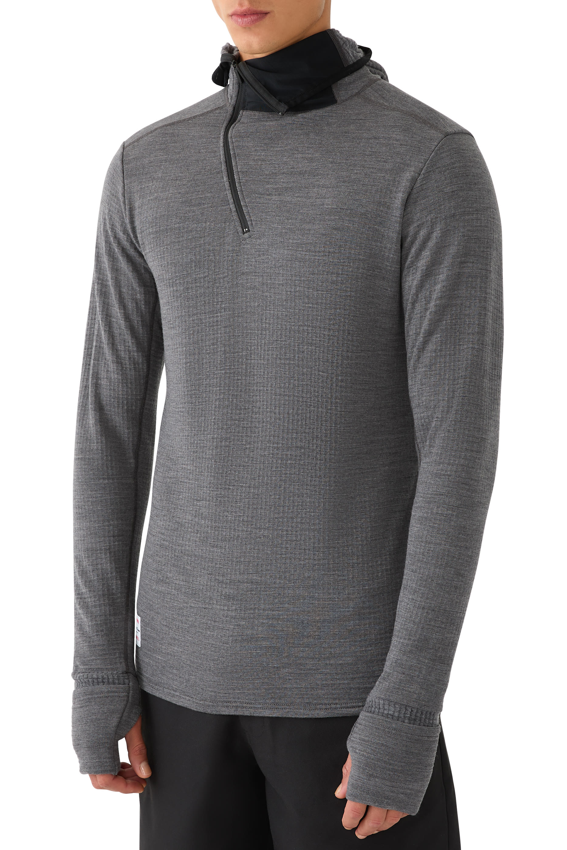 سويت شيرت بغطاء صوف ميرينو بنقشة مربعات