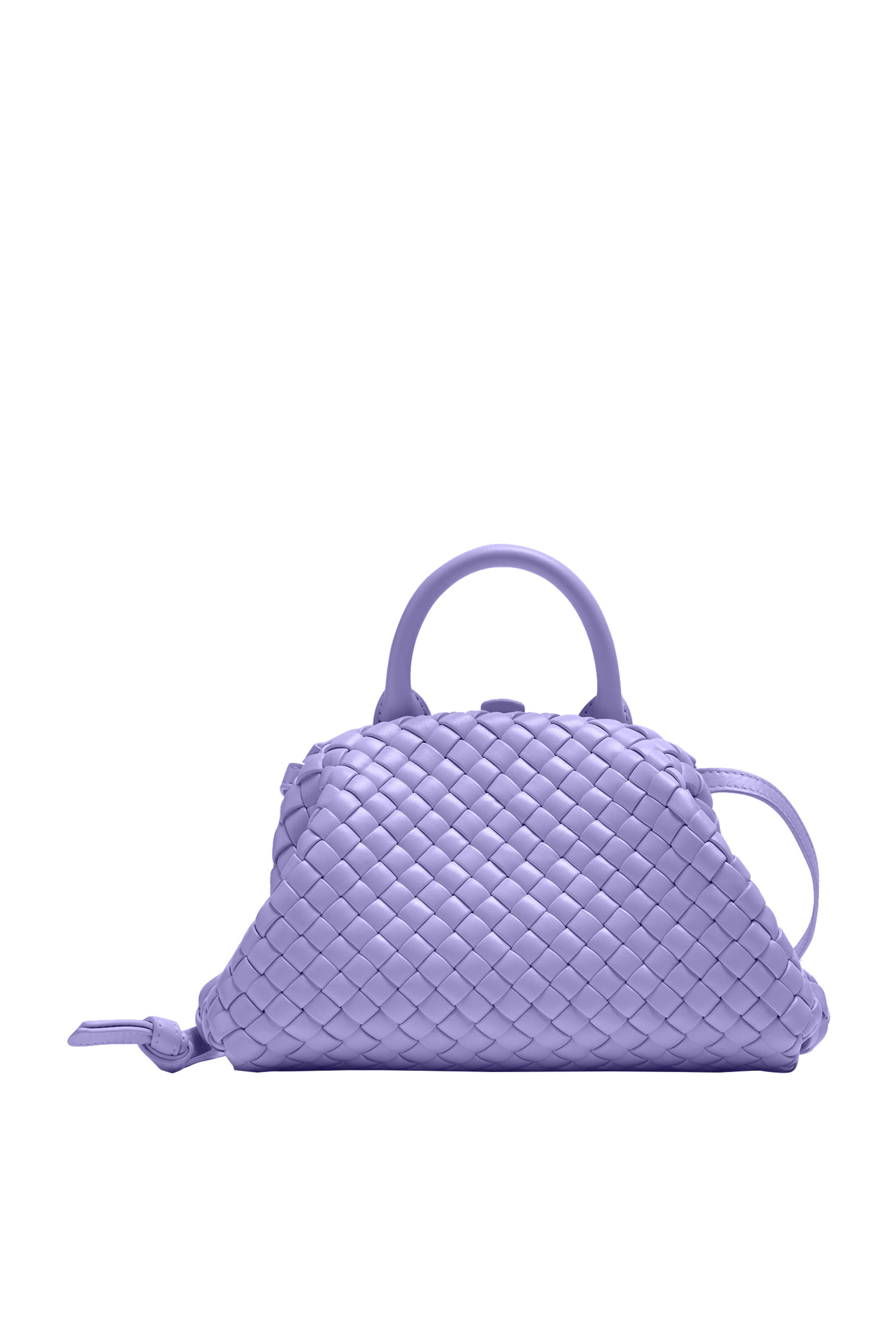 حقيبة مبطنة صغيرة بيد علوية جلد مجدول