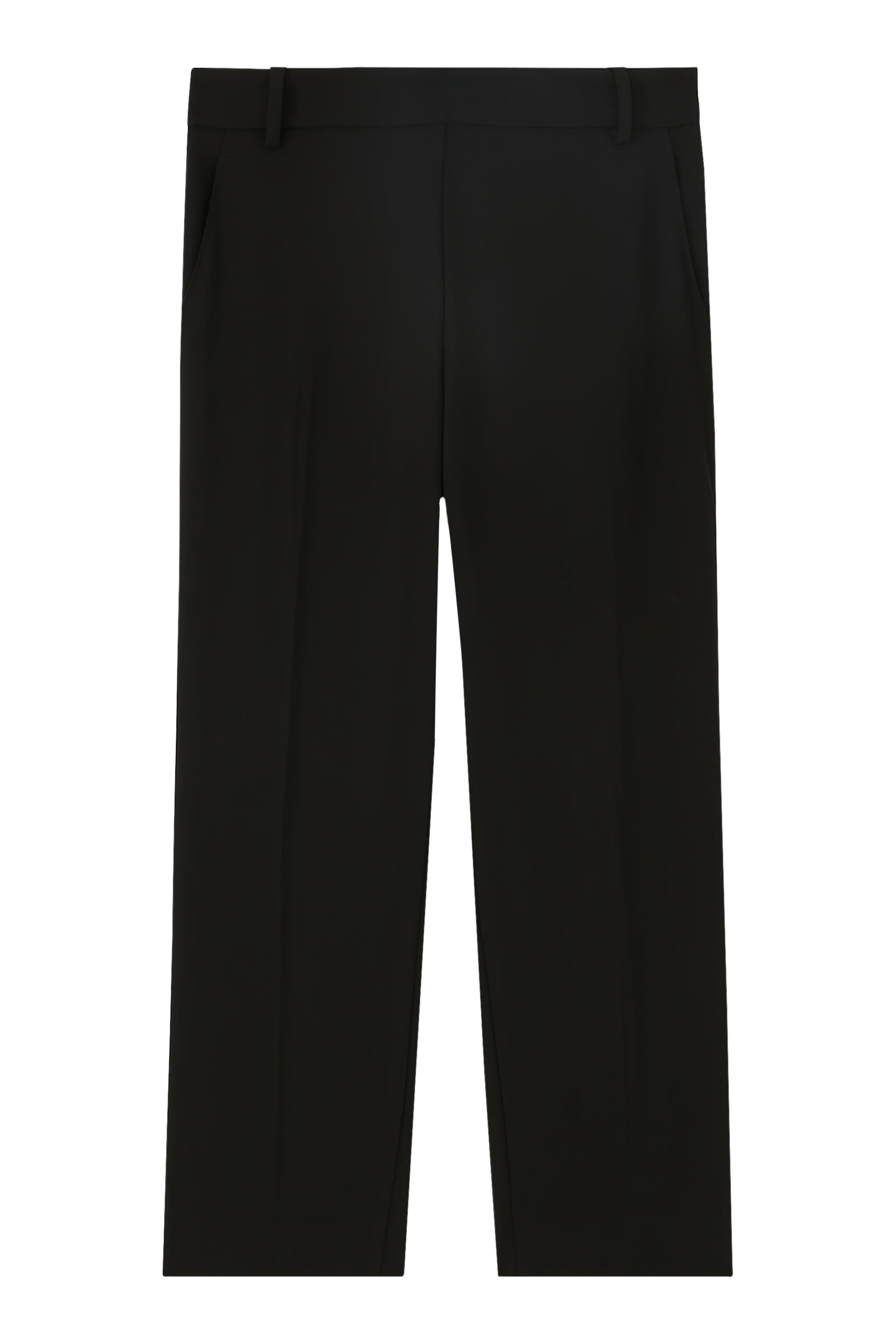 بنطال سهل الارتداء بقصة ضيقة من الأسفل وخصر متوسط الارتفاع