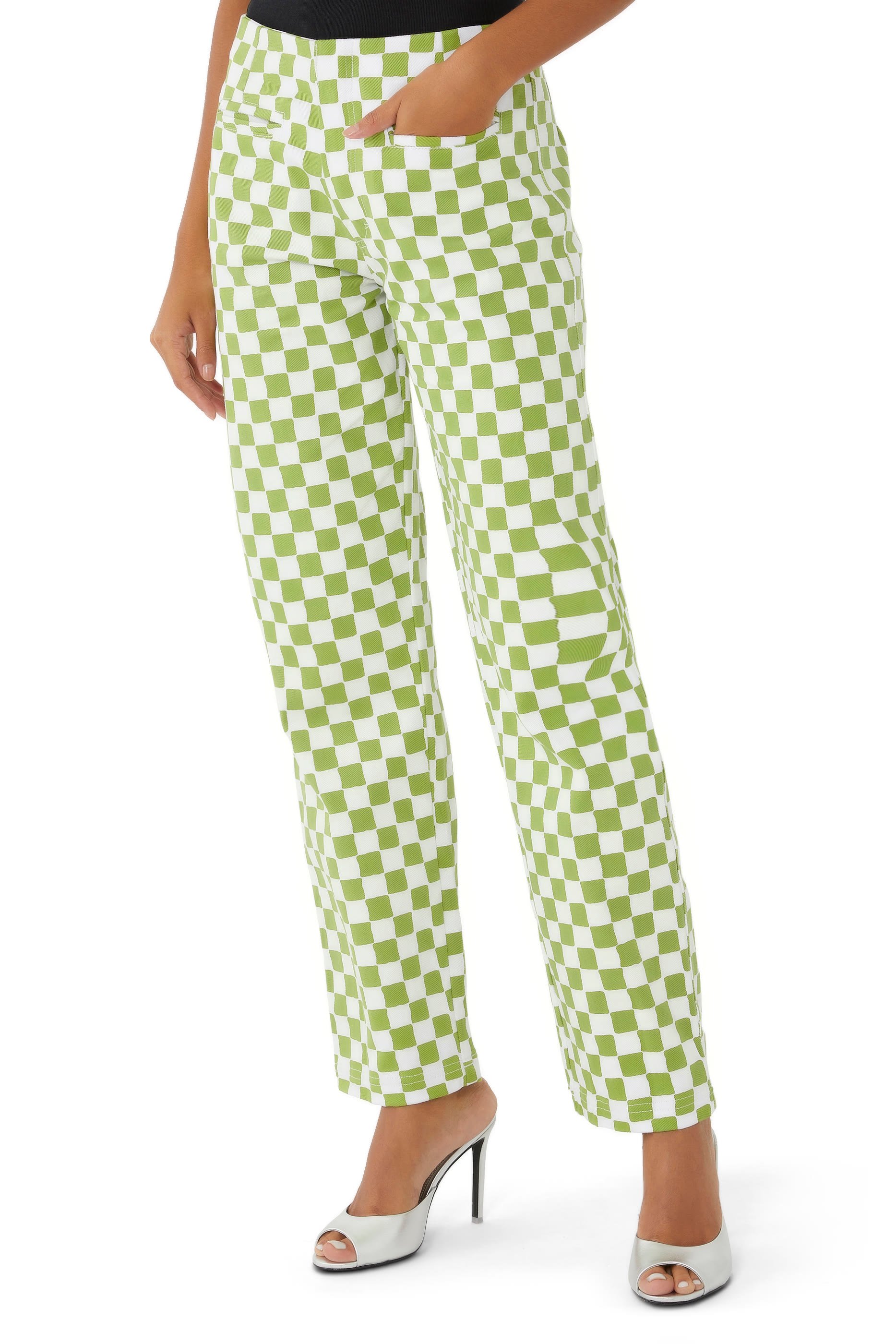 بنطال كوكومو بنقشة مربعات