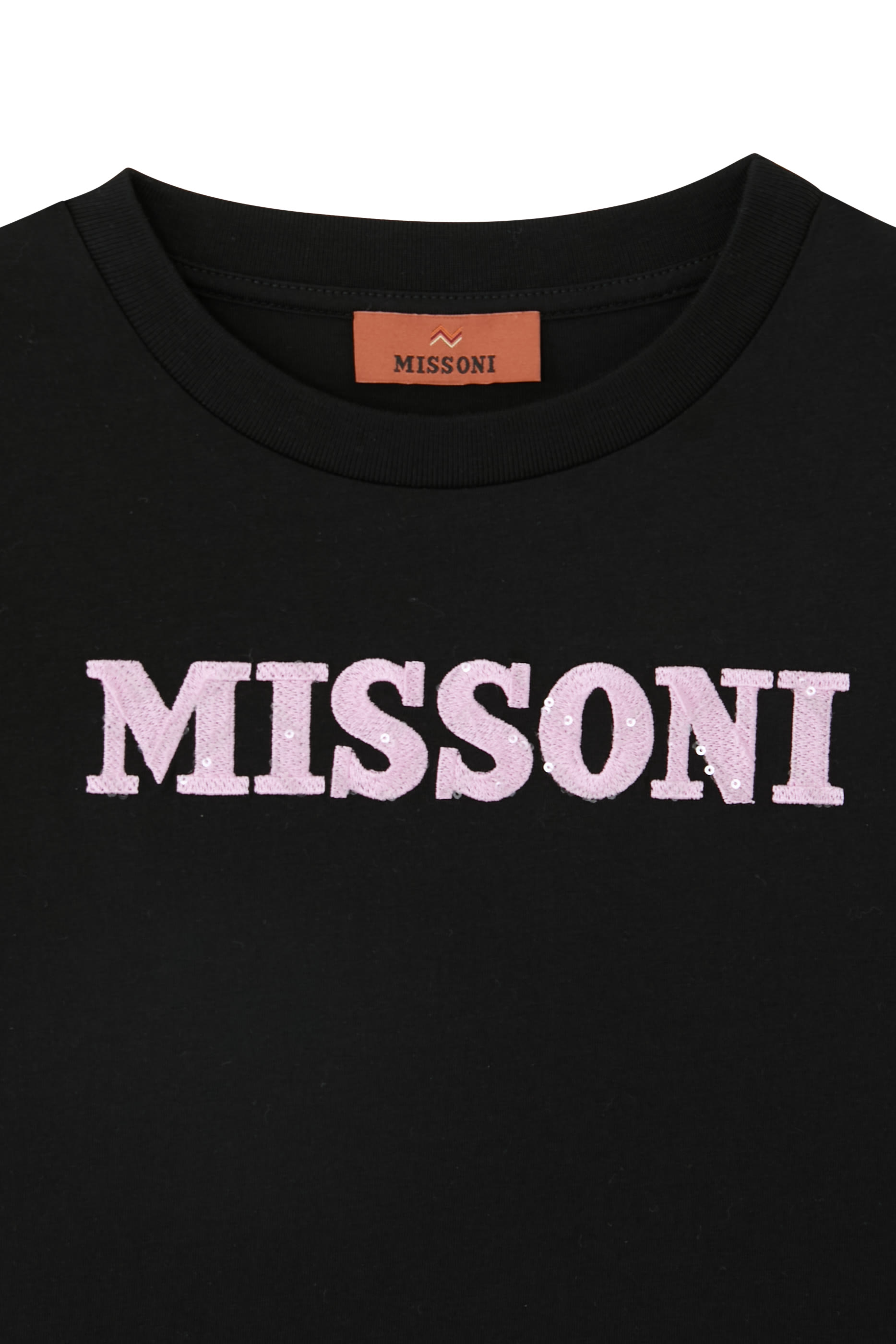 تيشيرت بشعار الماركة المرصع بالكريستال للأطفال