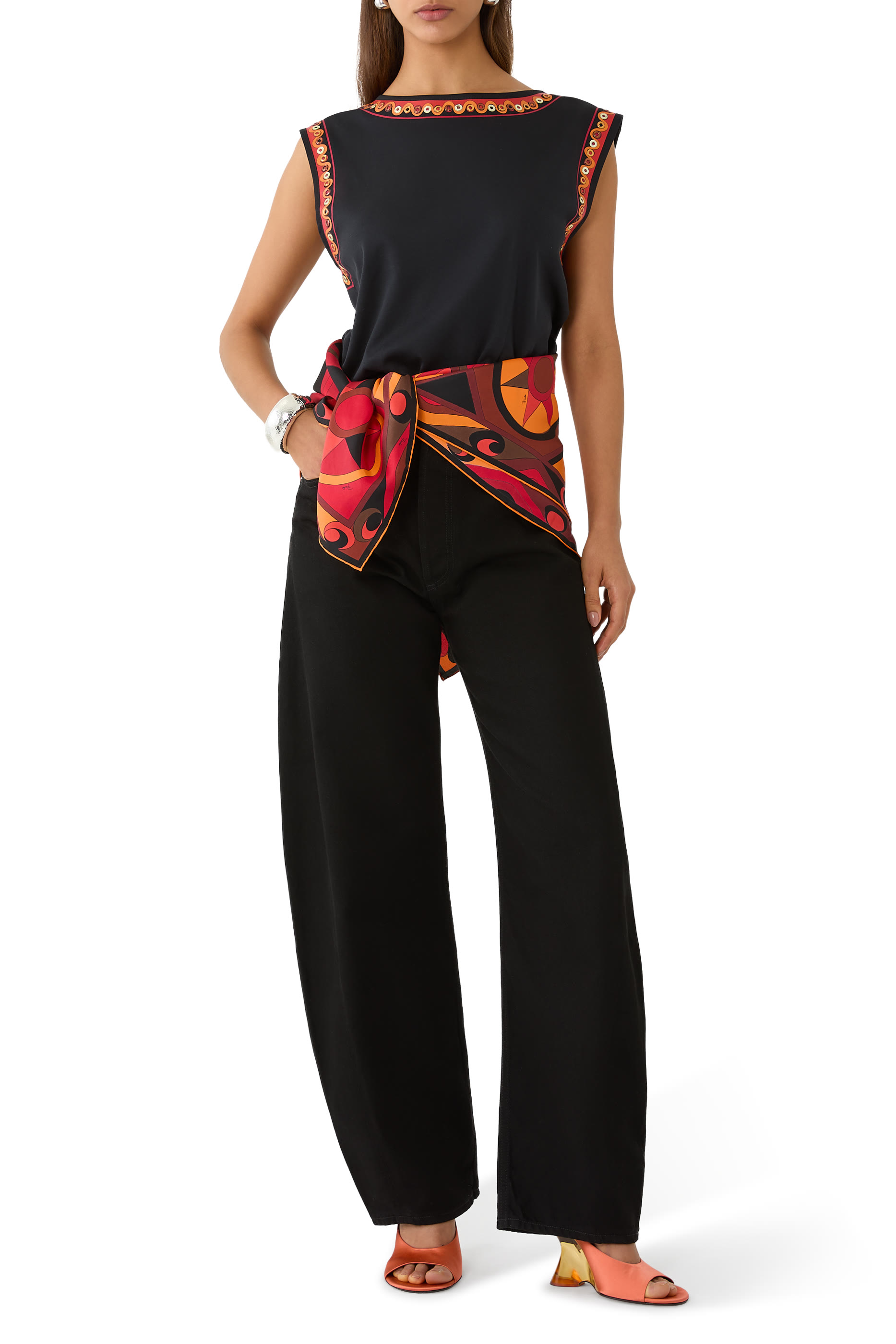 وشاح بنقشة حرير تويل