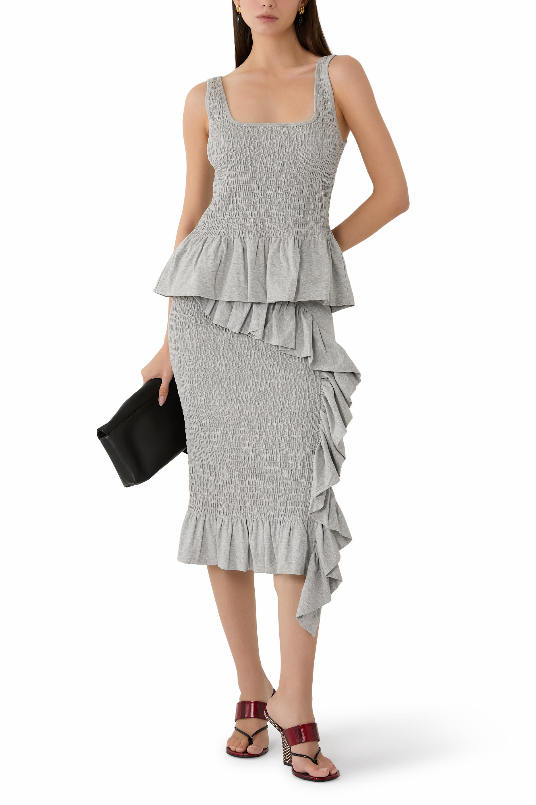 بلوزة بحافة جرس بكشكش