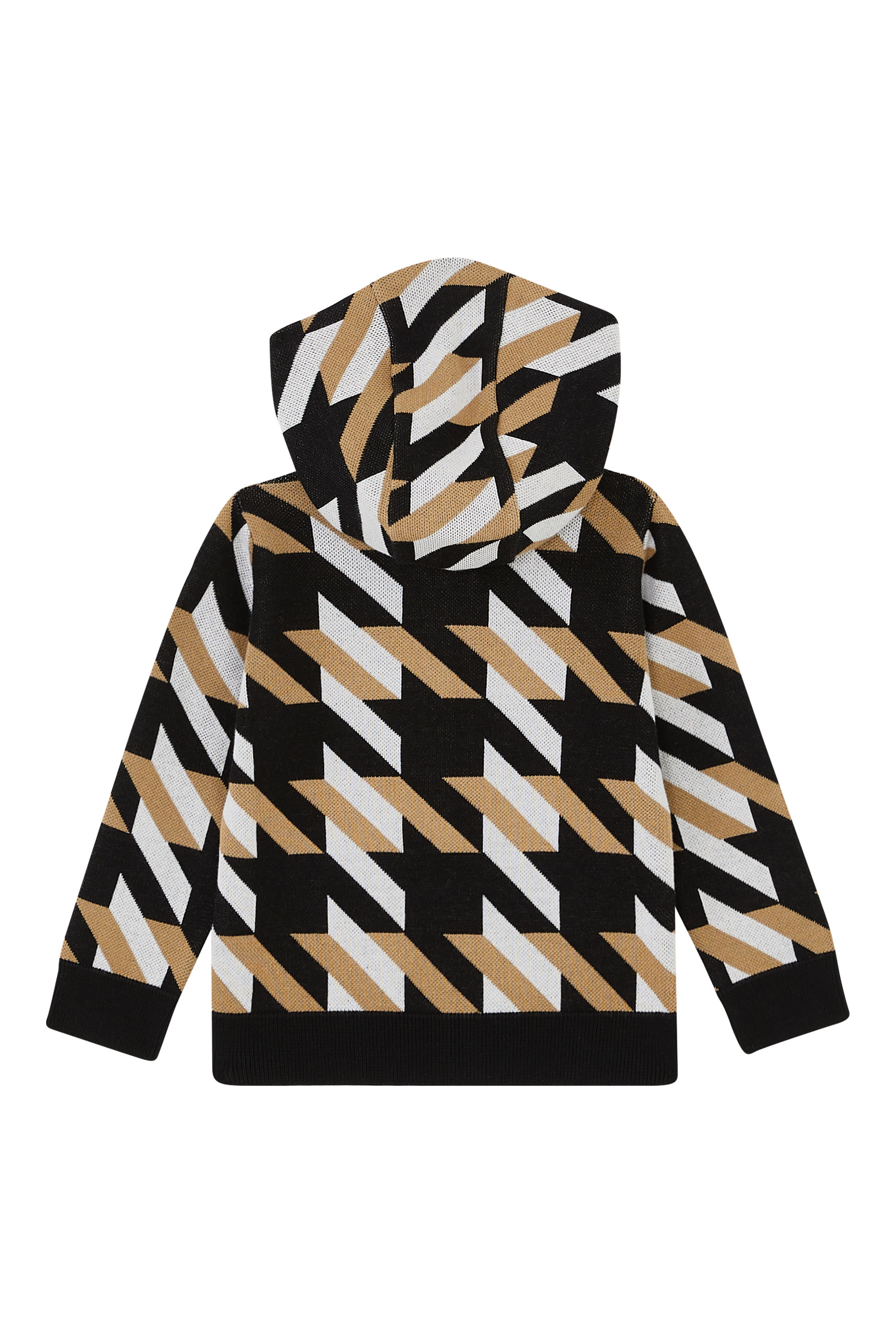 هودي منسوج للأطفال بنقشة حرف شعار الماركة