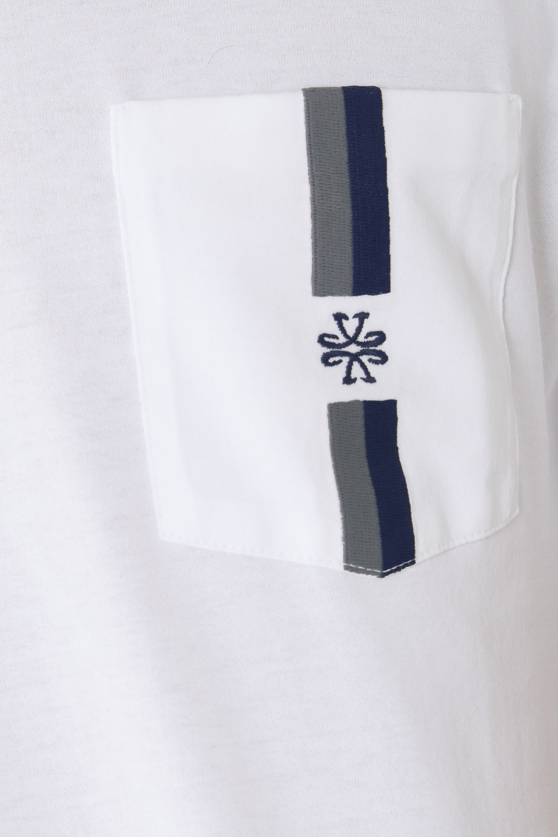 تيشيرت بياقة ضيقة وجيب على الصدر قطن جيرسيه