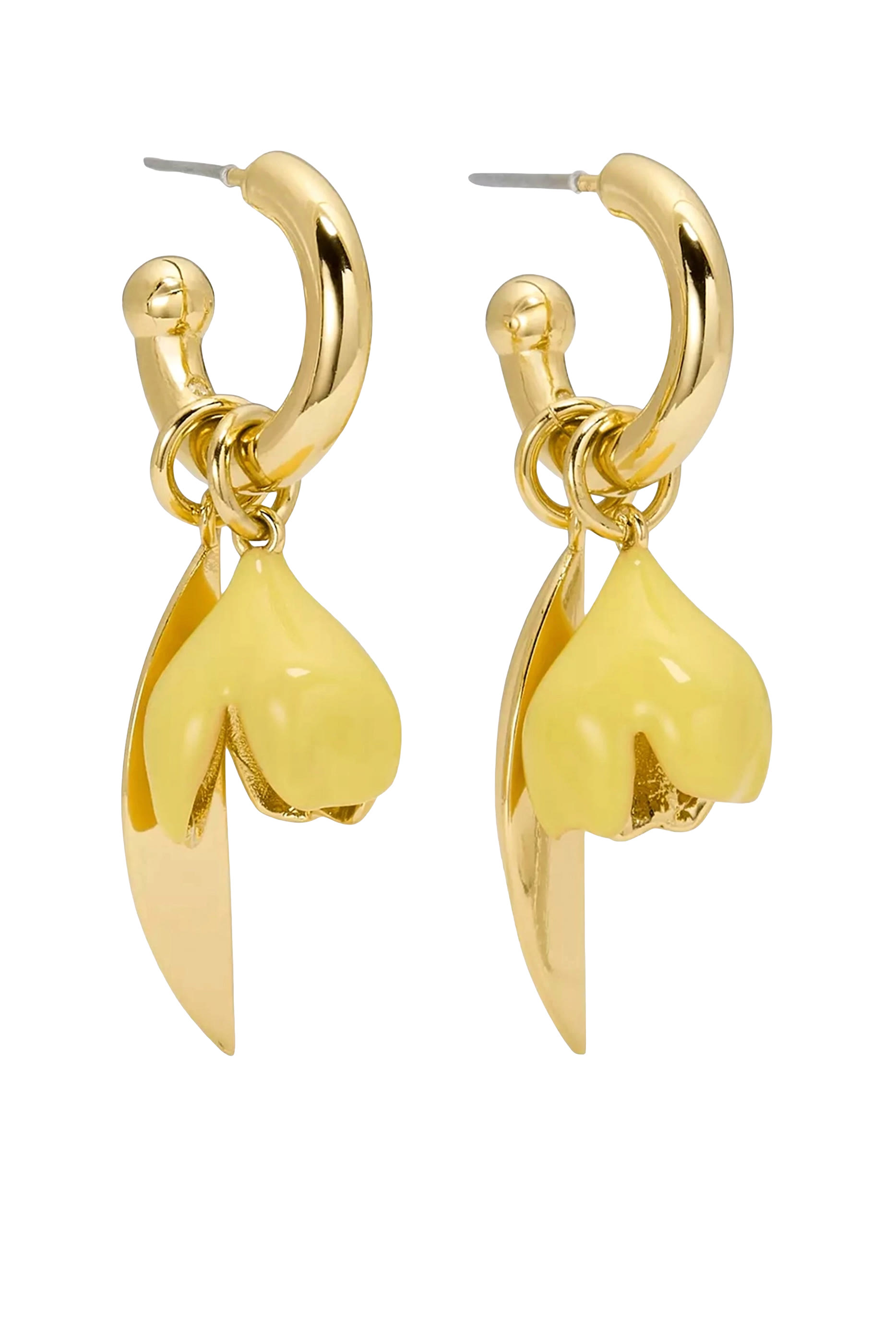 أقراط بحلية متدلية بتصميم على شكل زهرة بمينا 