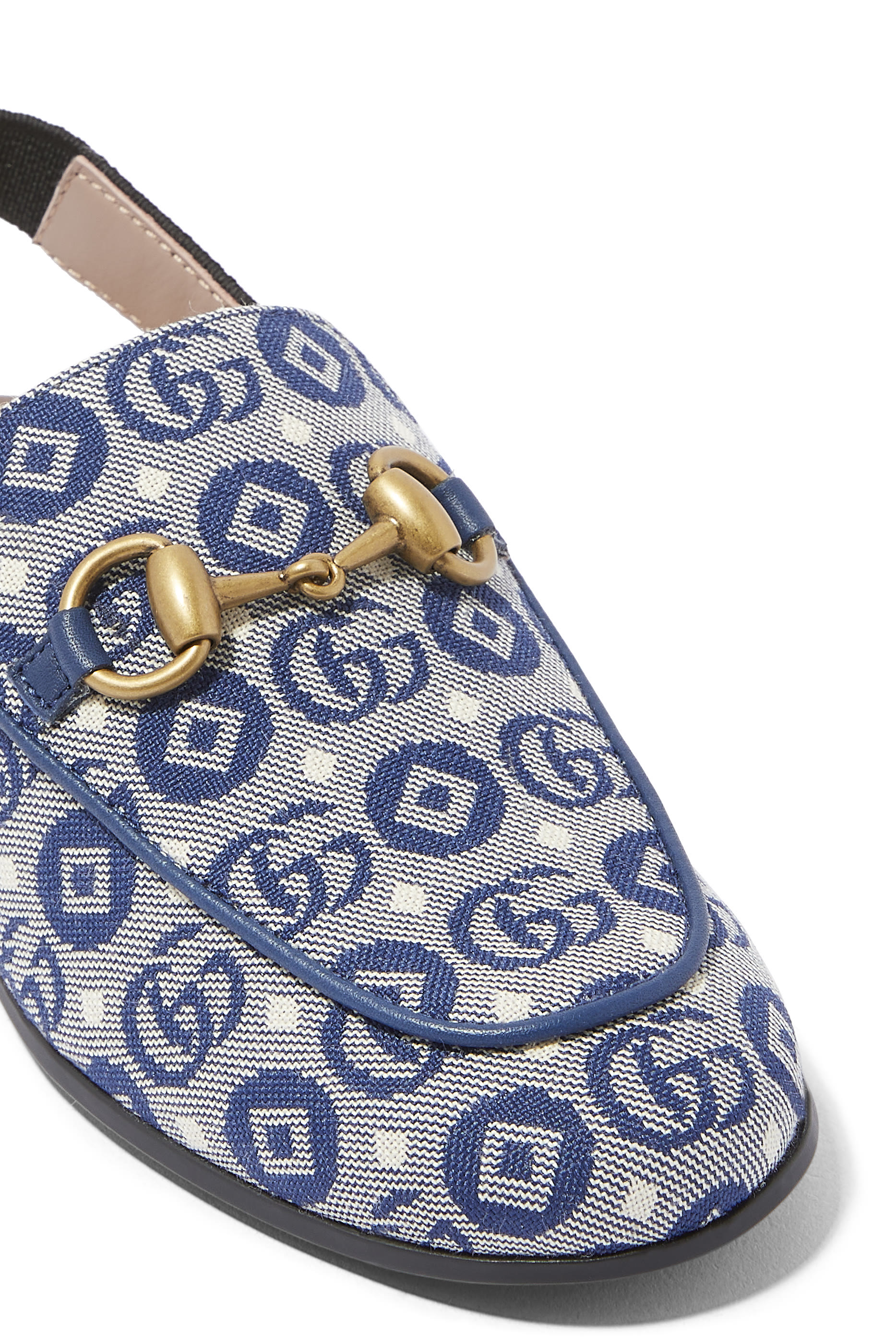 حذاء للأطفال مفتوح من الخلف بنقشة برينس تاون وحرفي شعار الماركة