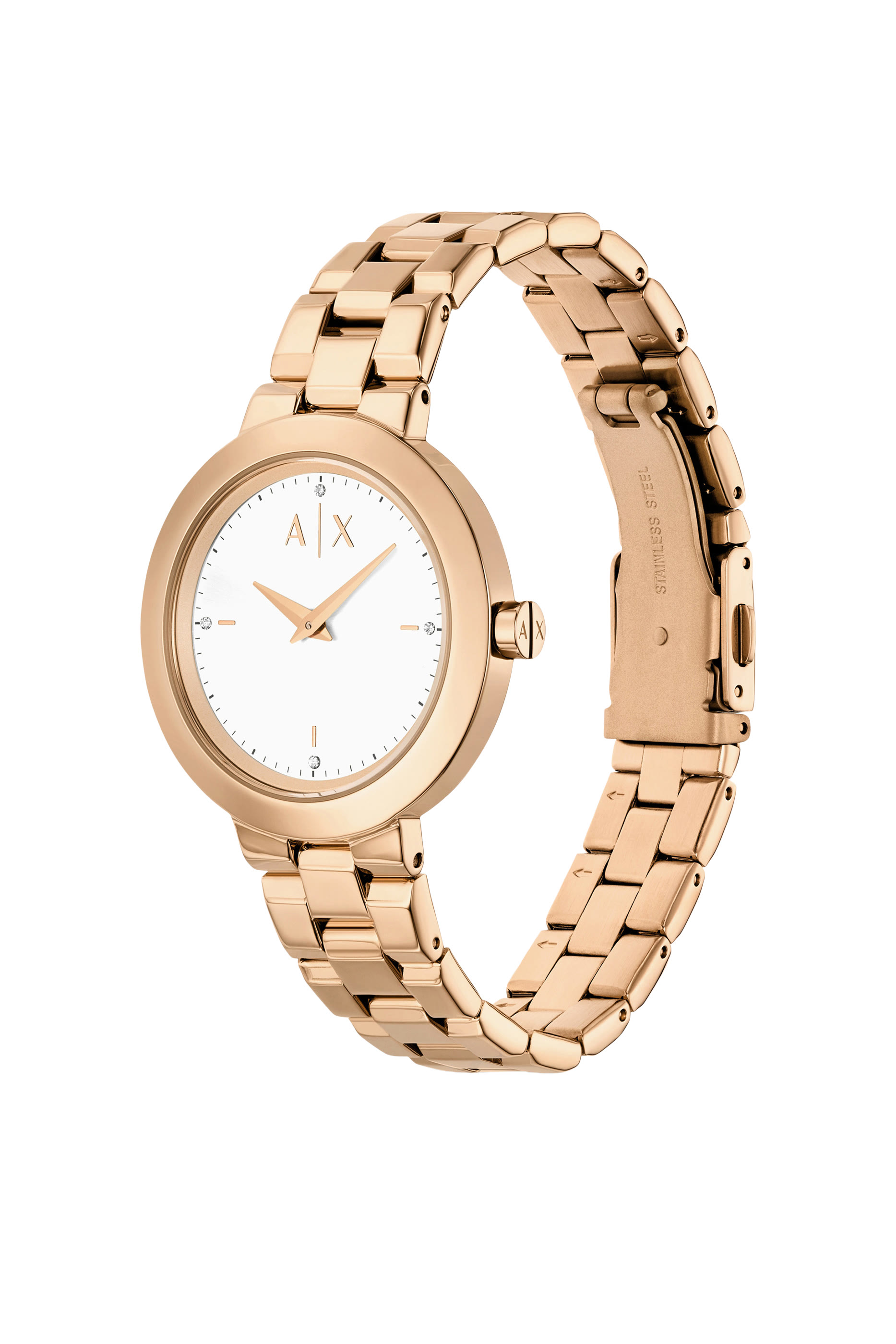 طقم ساعة جاكي وسوار متناسق ستانلس ستيل بعقربين