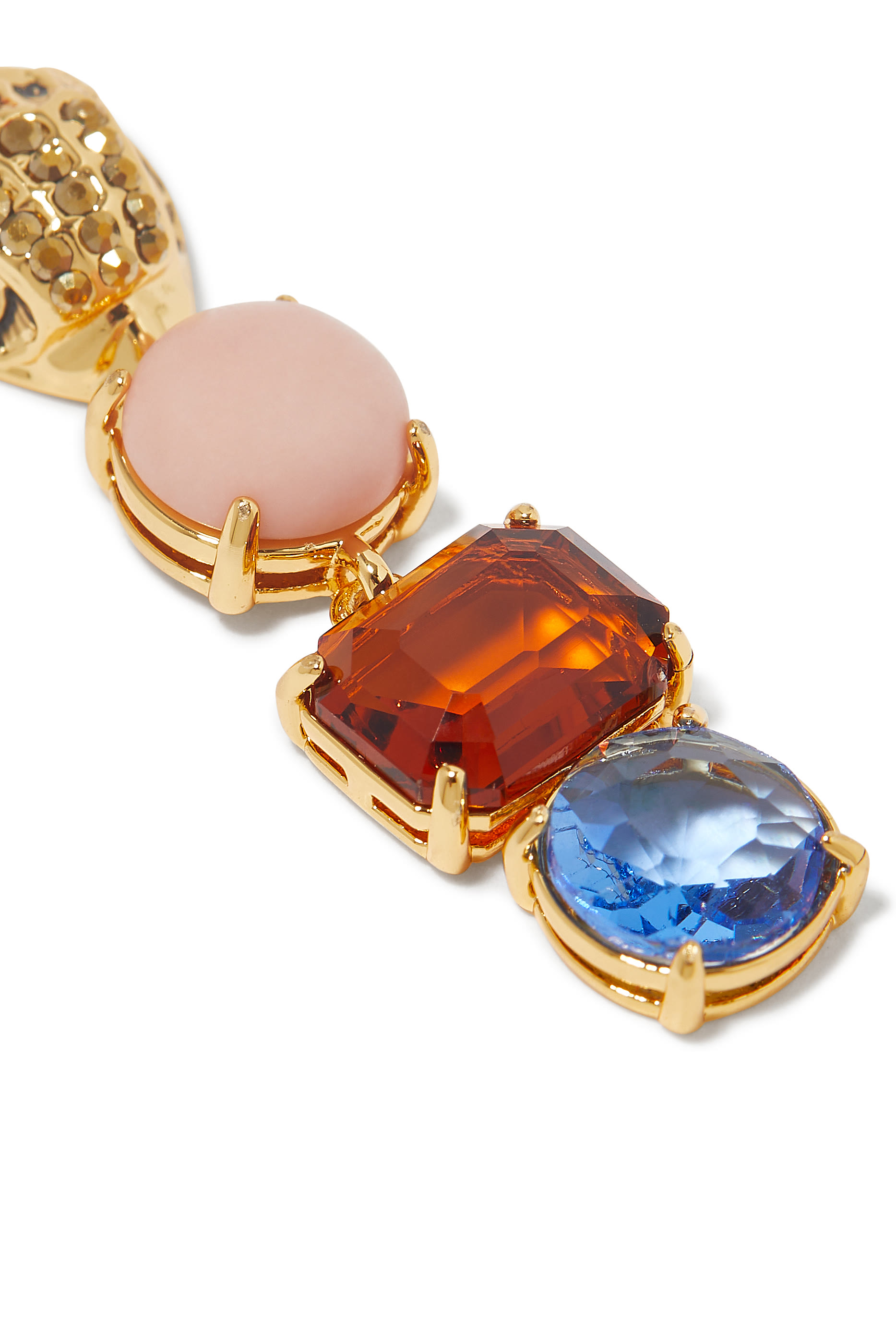 أقراط متدلية بأحجار كريمة متنوعة