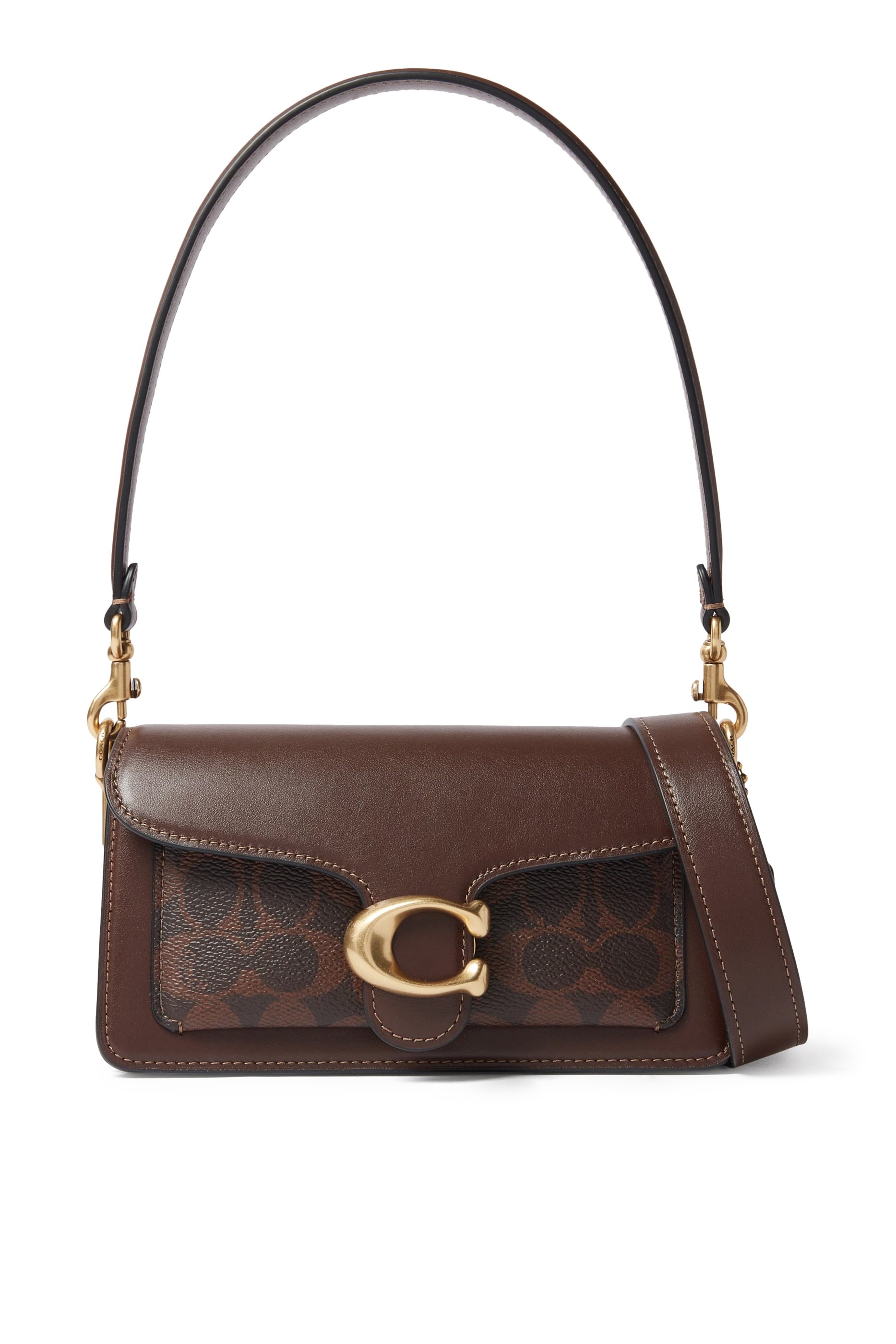 حقيبة كتف تابي 20 قماش قنب بشعار الماركة