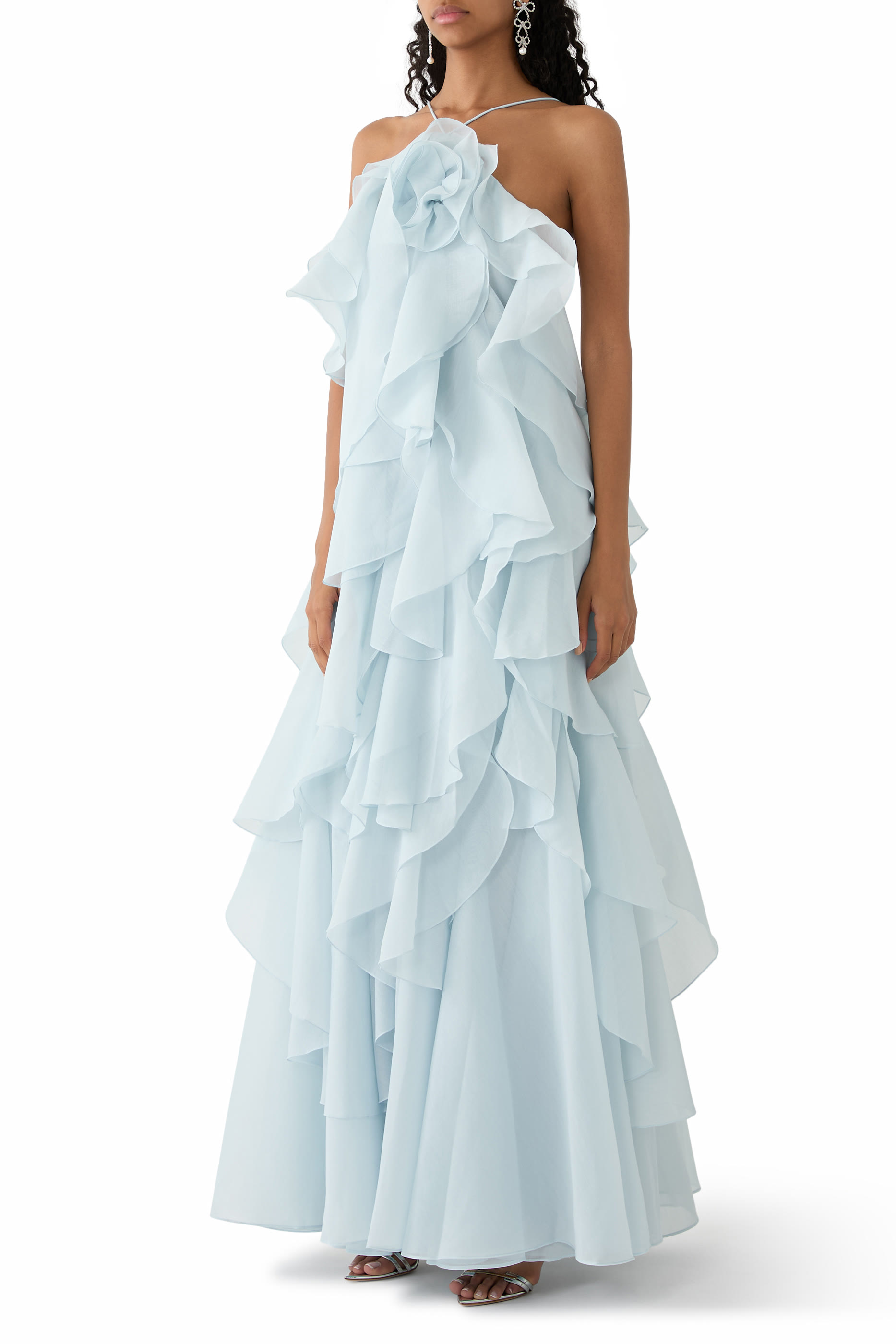 فستان باندوريا طويل بطيات