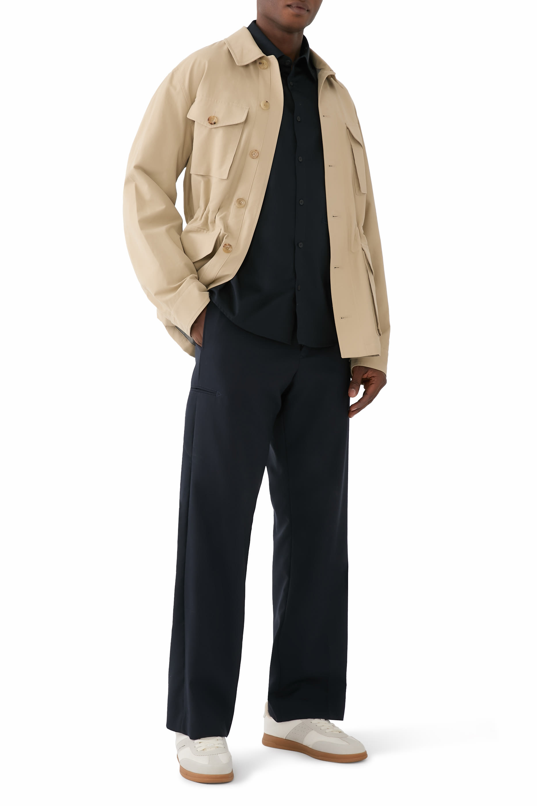 قميص أي أس في بقصة عادية قطن جيرسيه مطاطي